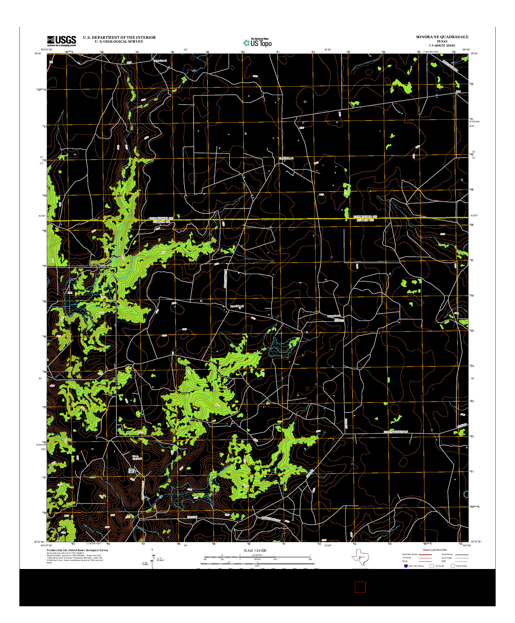 USGS US TOPO 7.5-MINUTE MAP FOR SONORA NE, TX 2012