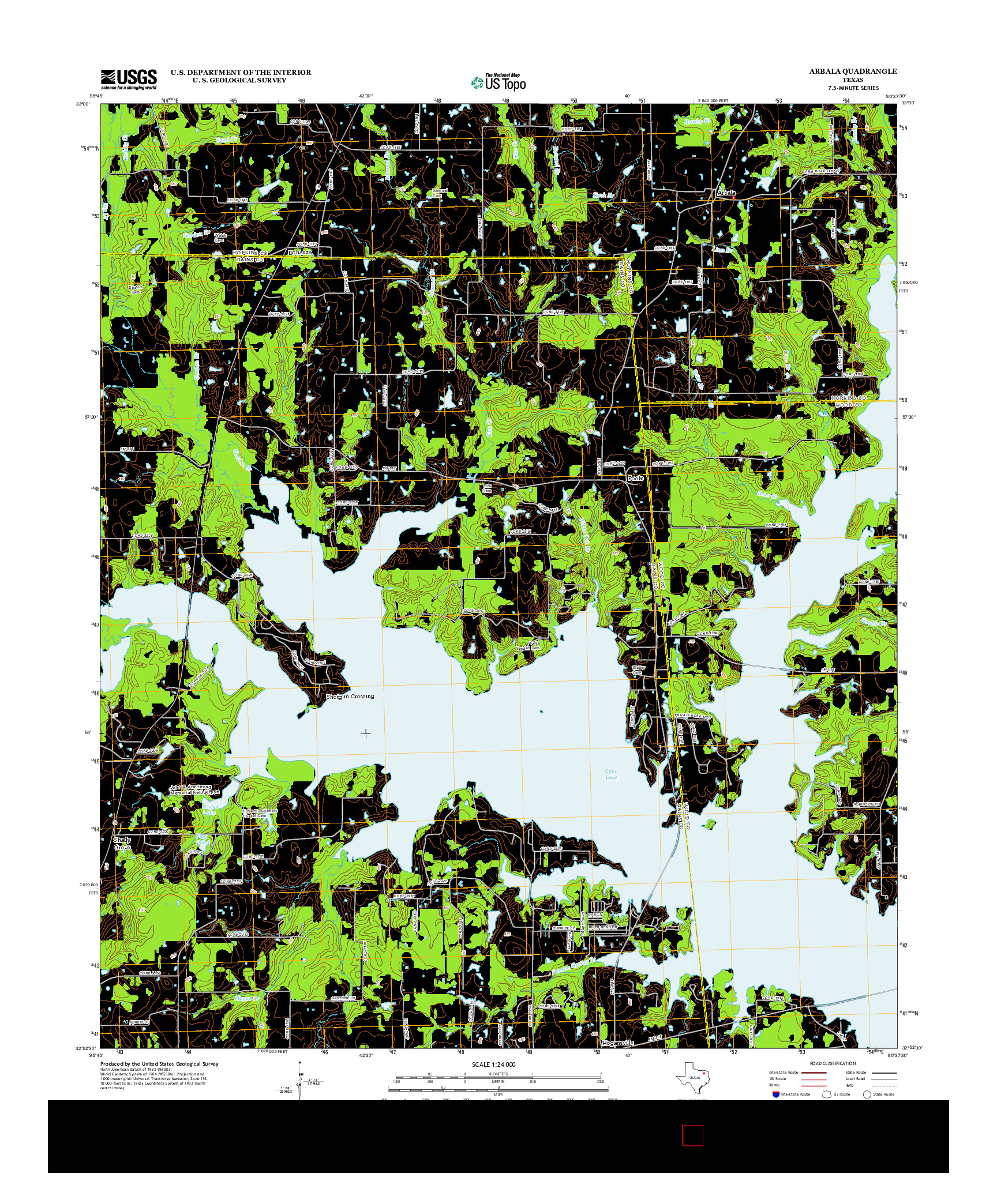 USGS US TOPO 7.5-MINUTE MAP FOR ARBALA, TX 2012