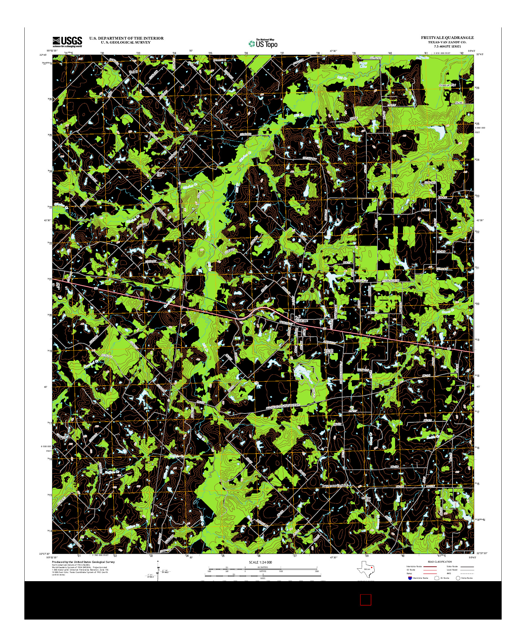 USGS US TOPO 7.5-MINUTE MAP FOR FRUITVALE, TX 2012