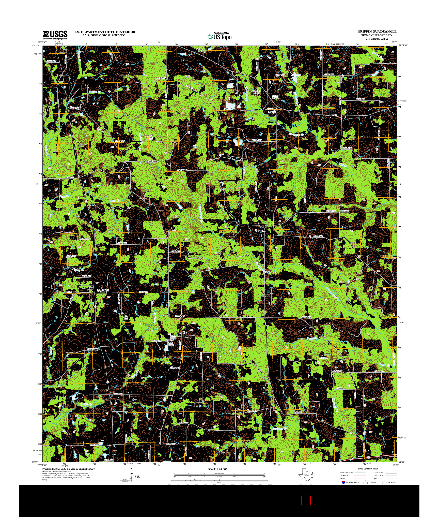 USGS US TOPO 7.5-MINUTE MAP FOR GRIFFIN, TX 2012