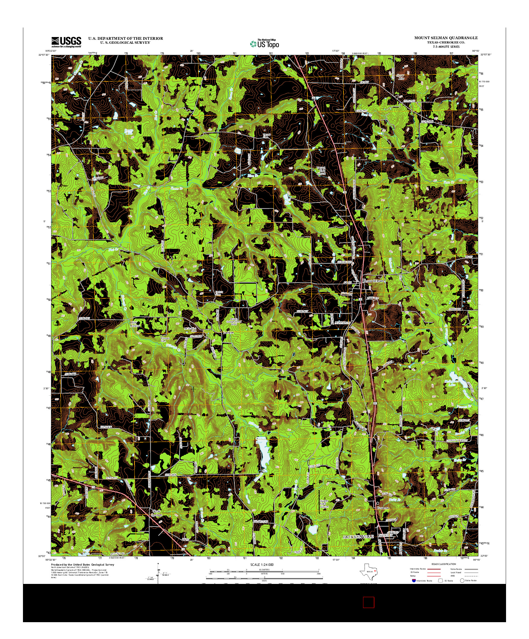 USGS US TOPO 7.5-MINUTE MAP FOR MOUNT SELMAN, TX 2012