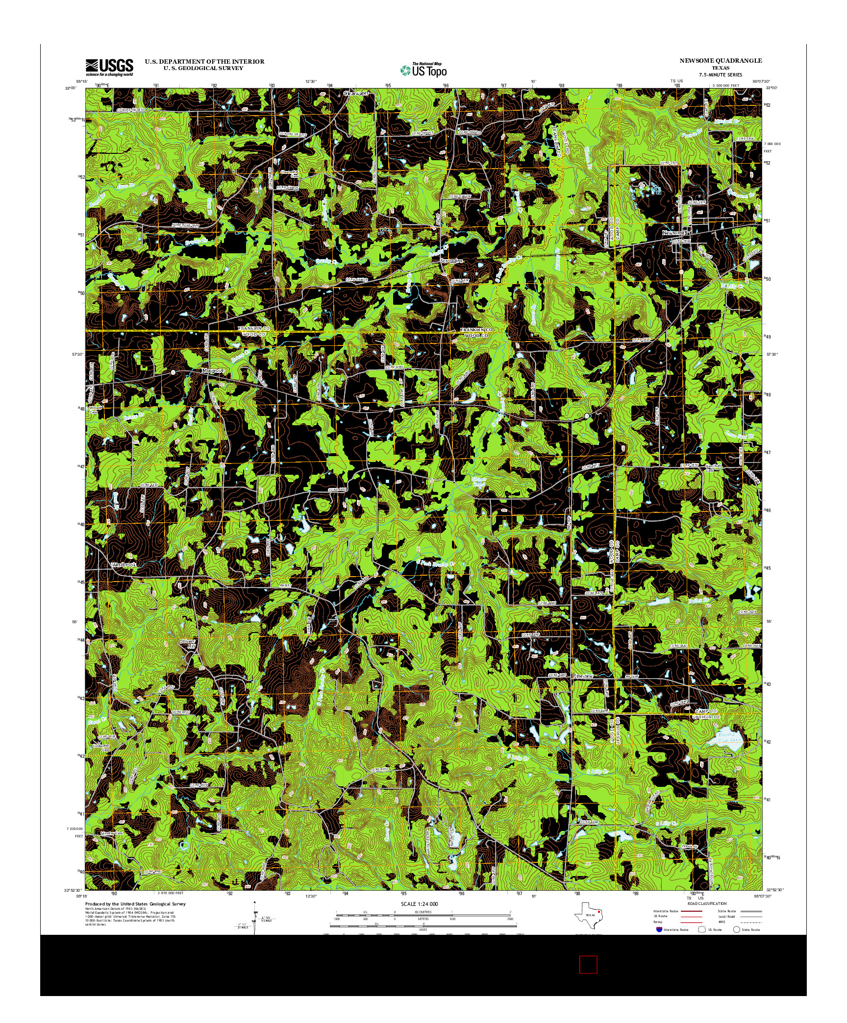 USGS US TOPO 7.5-MINUTE MAP FOR NEWSOME, TX 2012