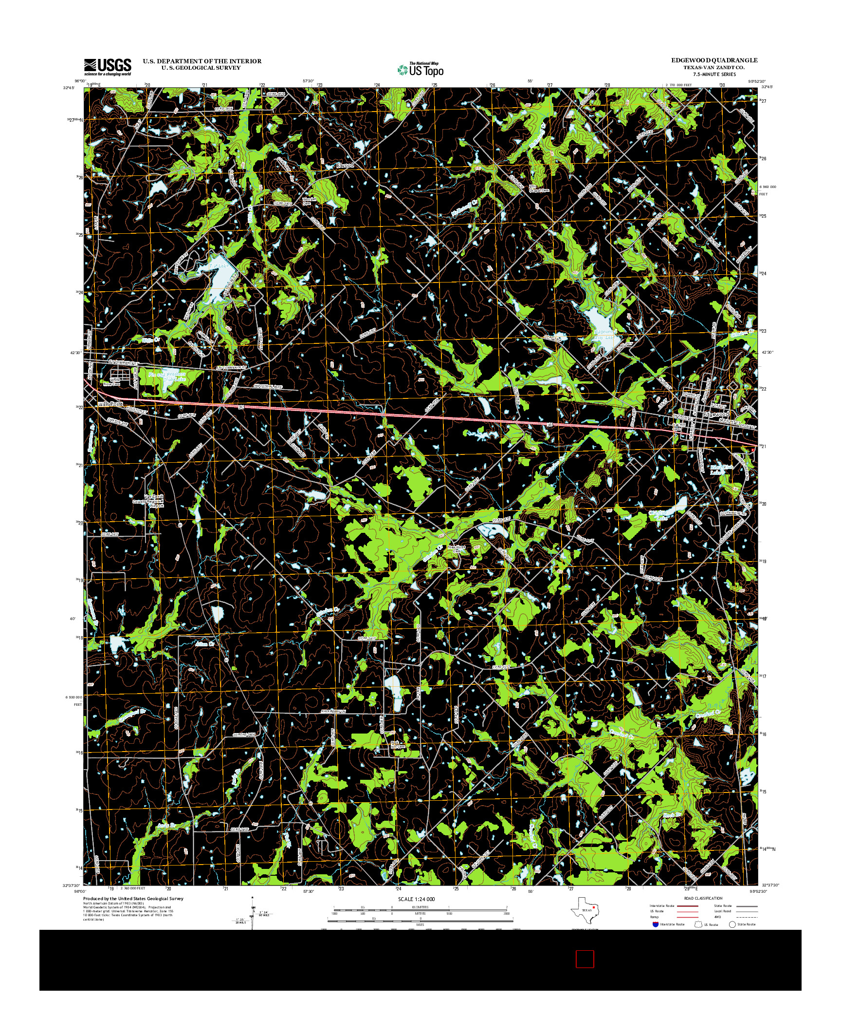 USGS US TOPO 7.5-MINUTE MAP FOR EDGEWOOD, TX 2012