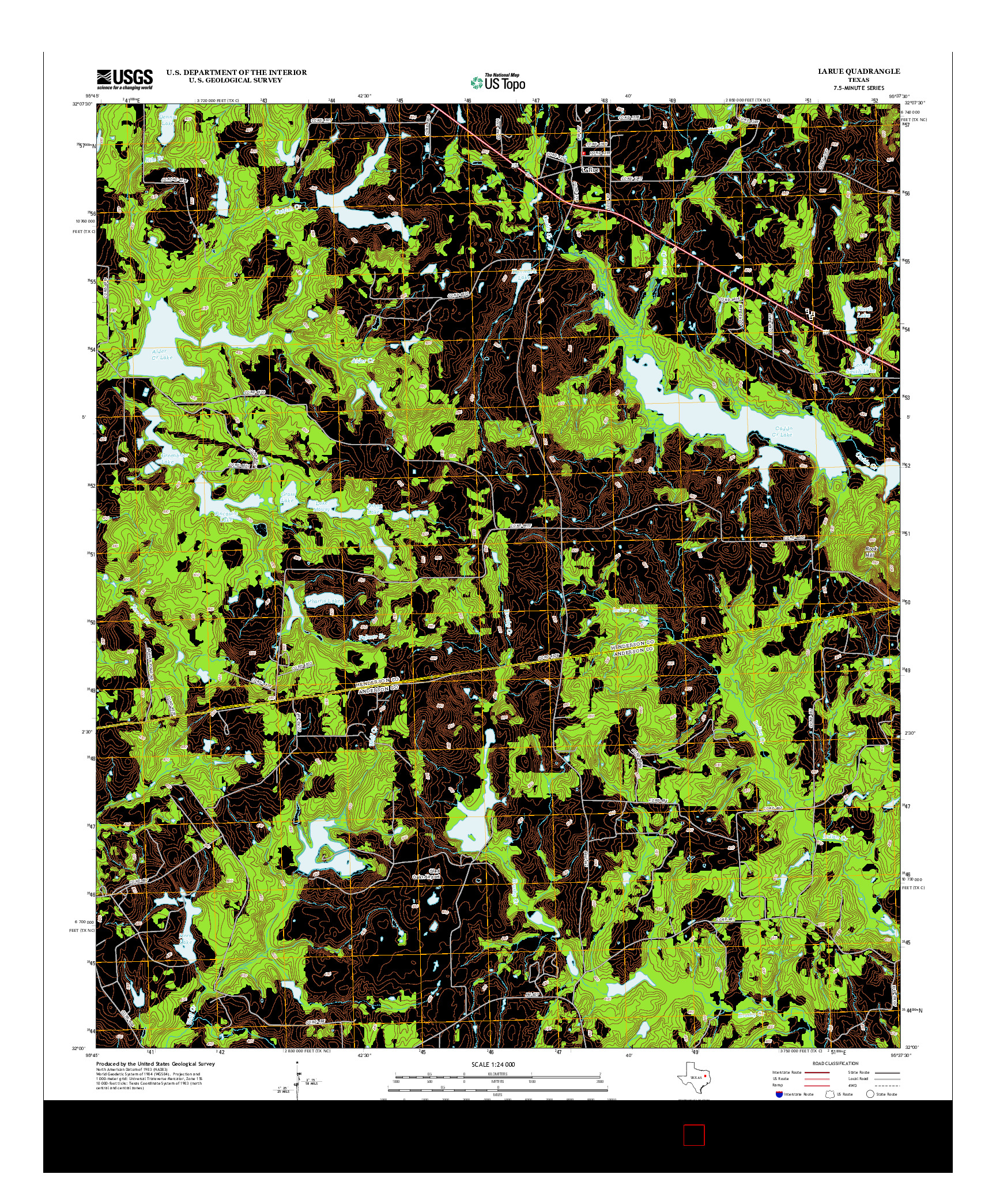 USGS US TOPO 7.5-MINUTE MAP FOR LARUE, TX 2012