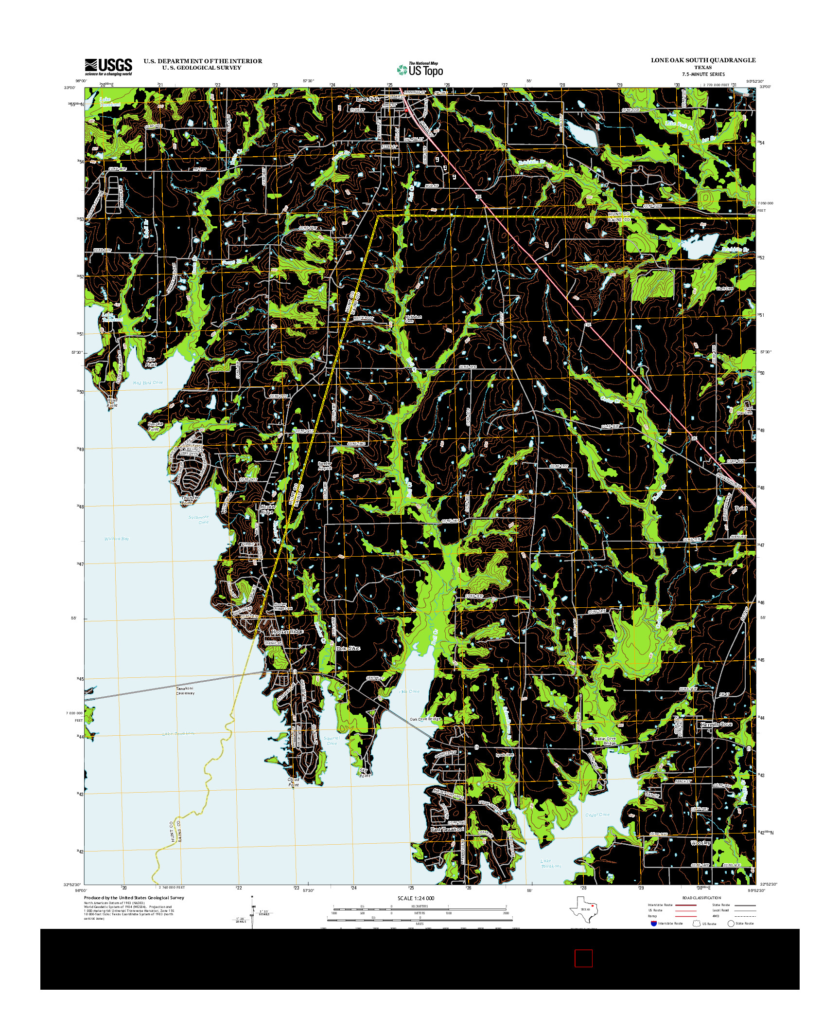 USGS US TOPO 7.5-MINUTE MAP FOR LONE OAK SOUTH, TX 2012