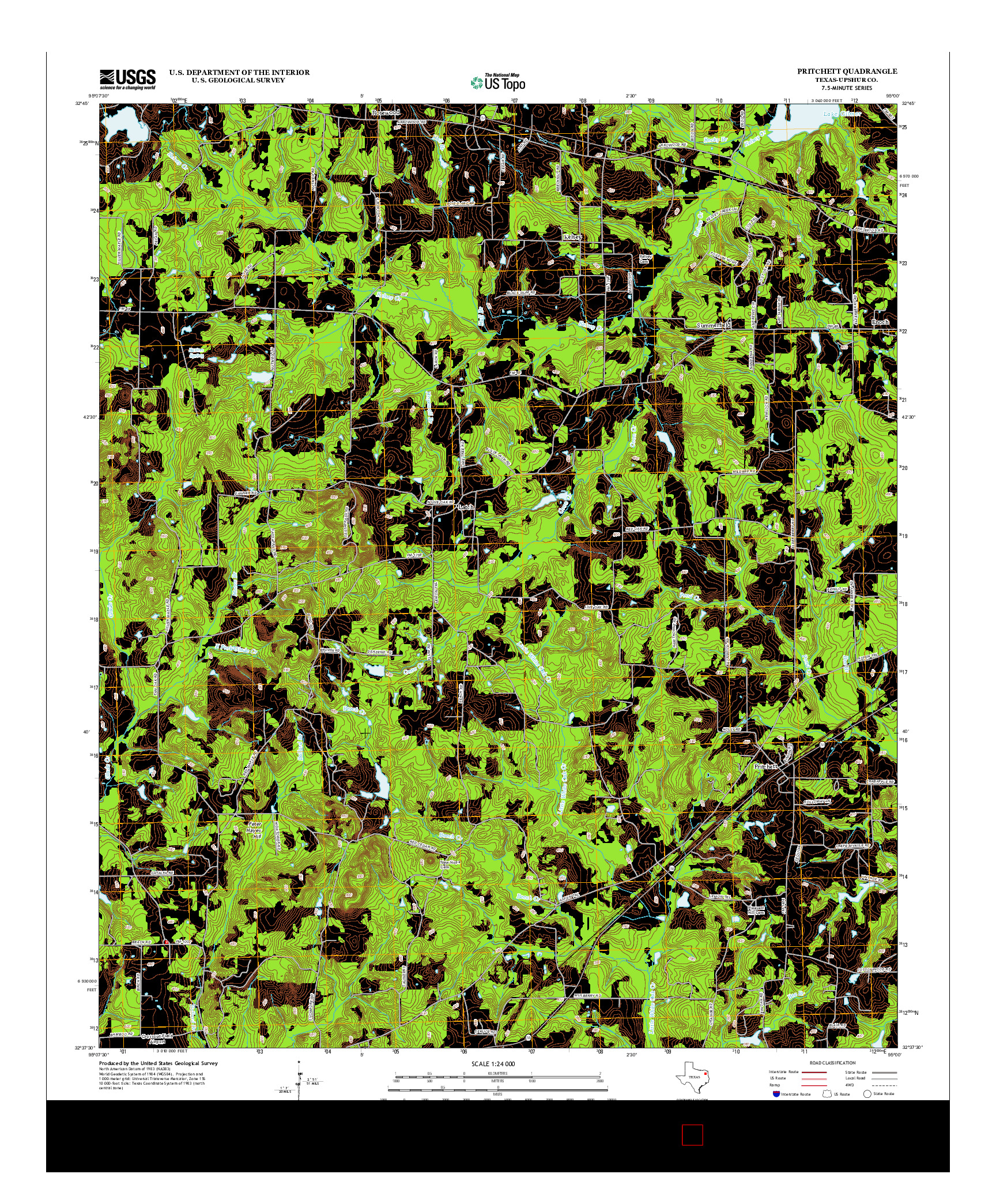 USGS US TOPO 7.5-MINUTE MAP FOR PRITCHETT, TX 2012