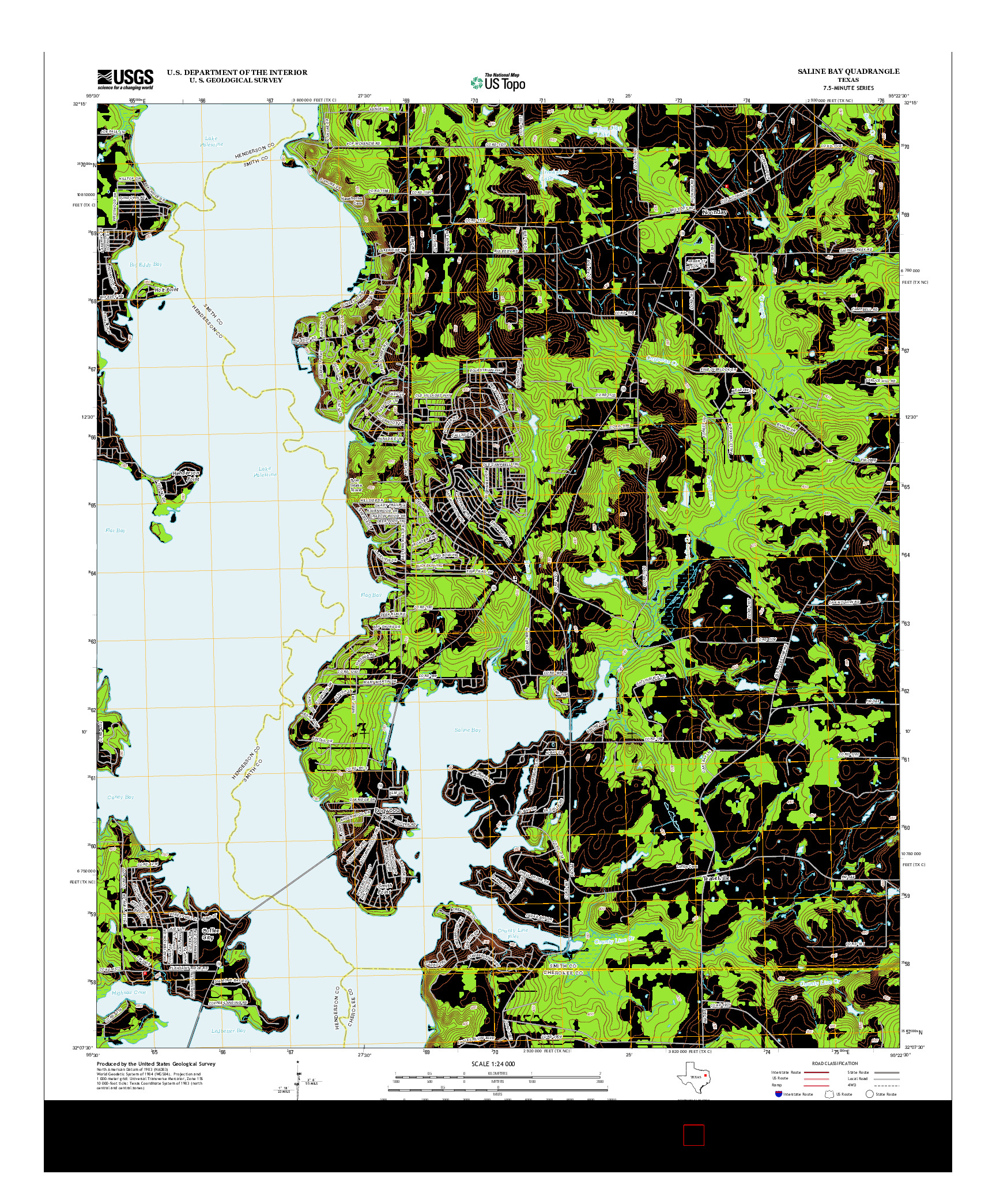 USGS US TOPO 7.5-MINUTE MAP FOR SALINE BAY, TX 2012