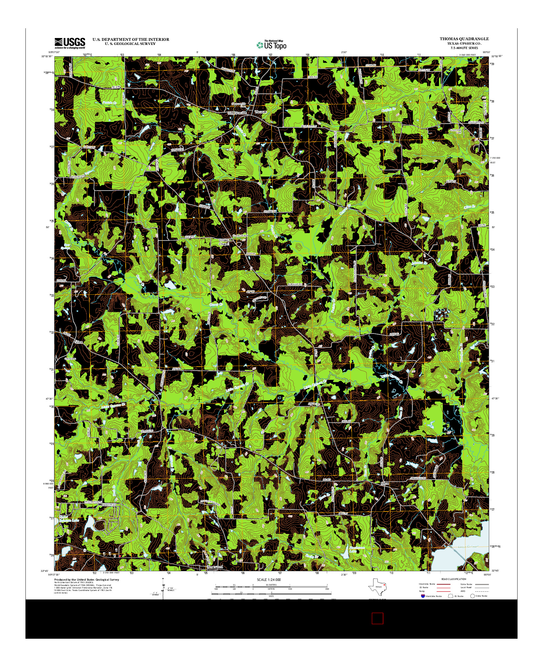 USGS US TOPO 7.5-MINUTE MAP FOR THOMAS, TX 2012