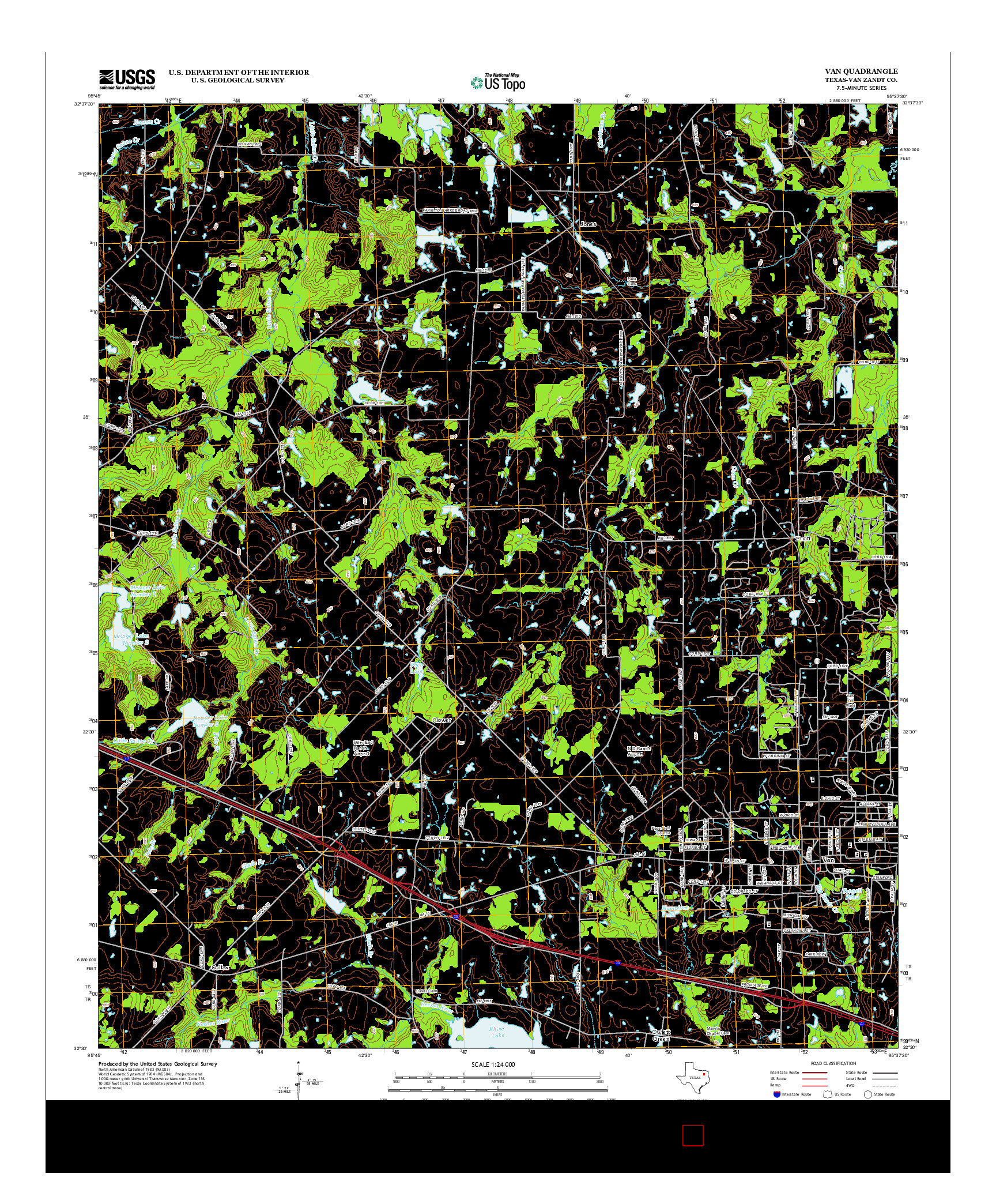 USGS US TOPO 7.5-MINUTE MAP FOR VAN, TX 2012