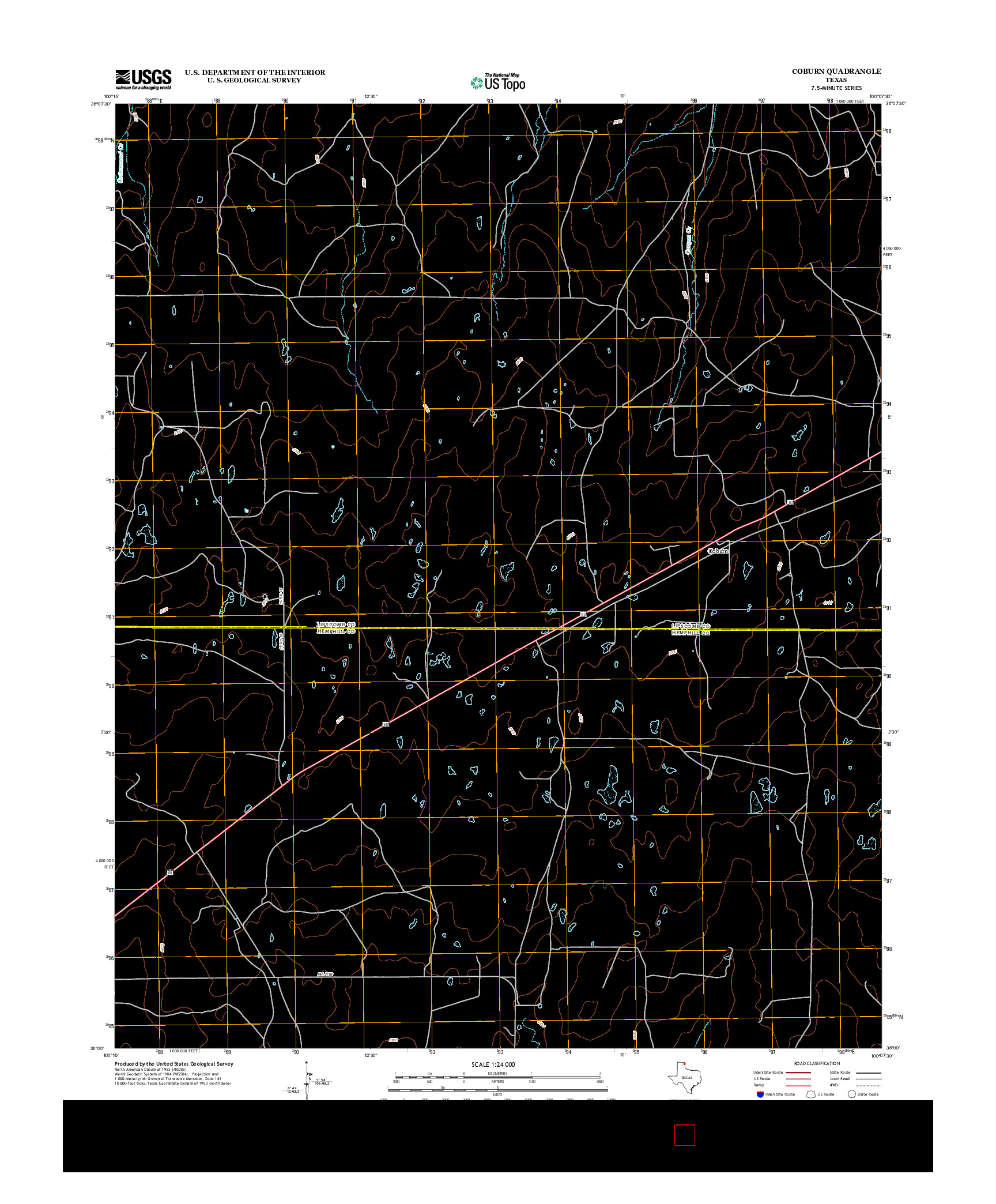 USGS US TOPO 7.5-MINUTE MAP FOR COBURN, TX 2012