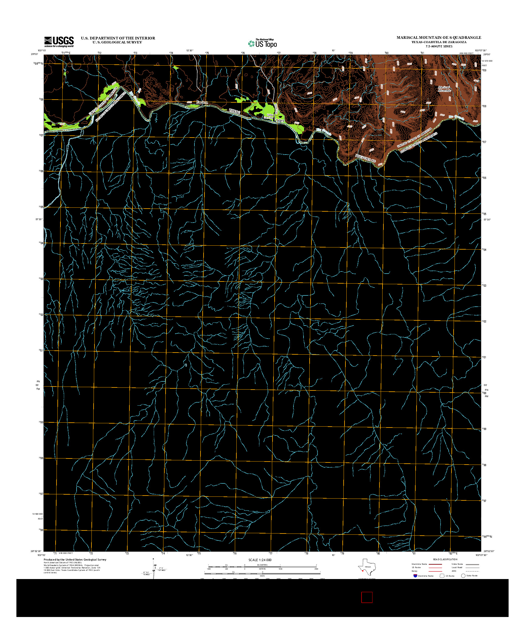 USGS US TOPO 7.5-MINUTE MAP FOR MARISCAL MOUNTAIN OE S, TX-COA 2012