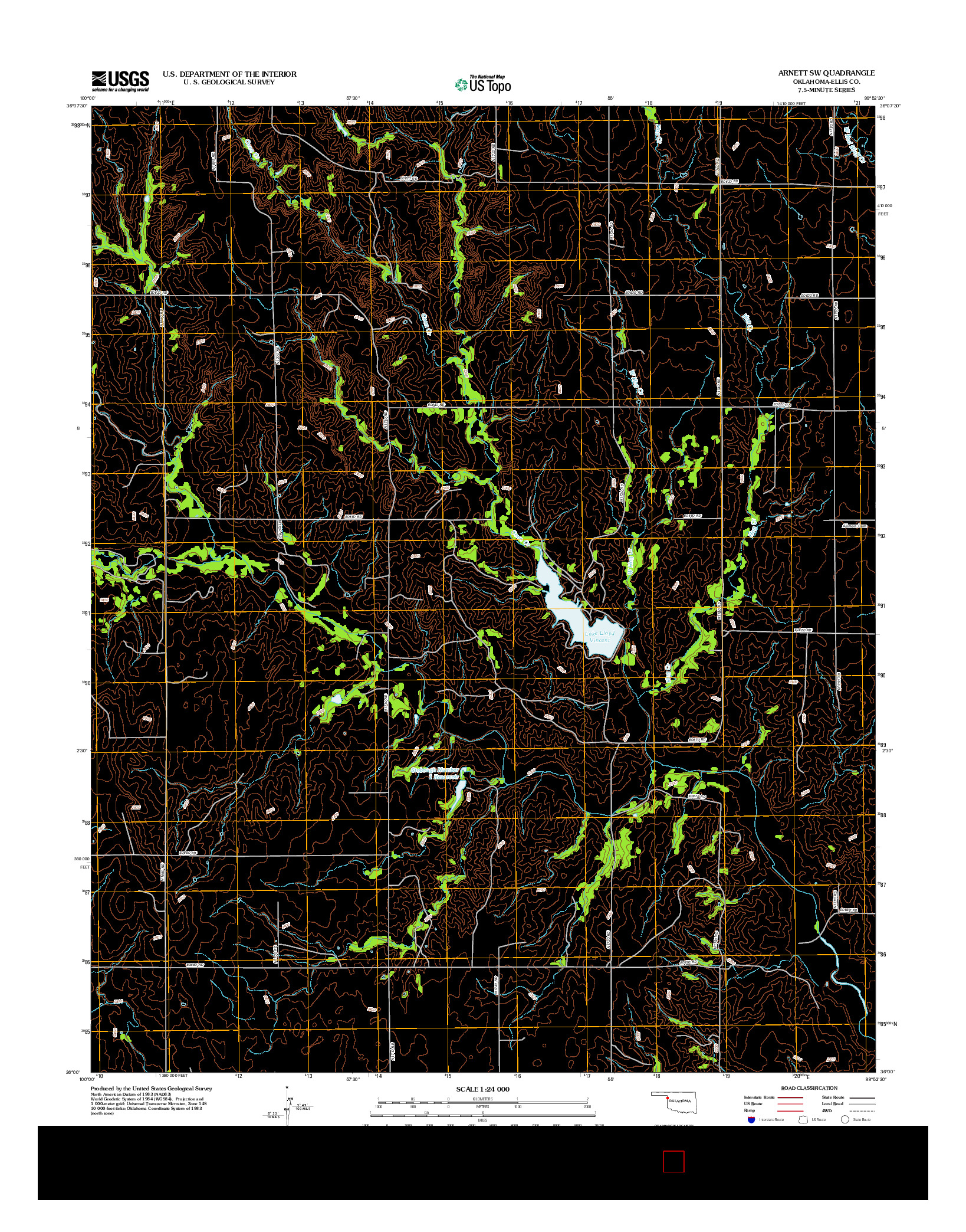 USGS US TOPO 7.5-MINUTE MAP FOR ARNETT SW, OK 2012