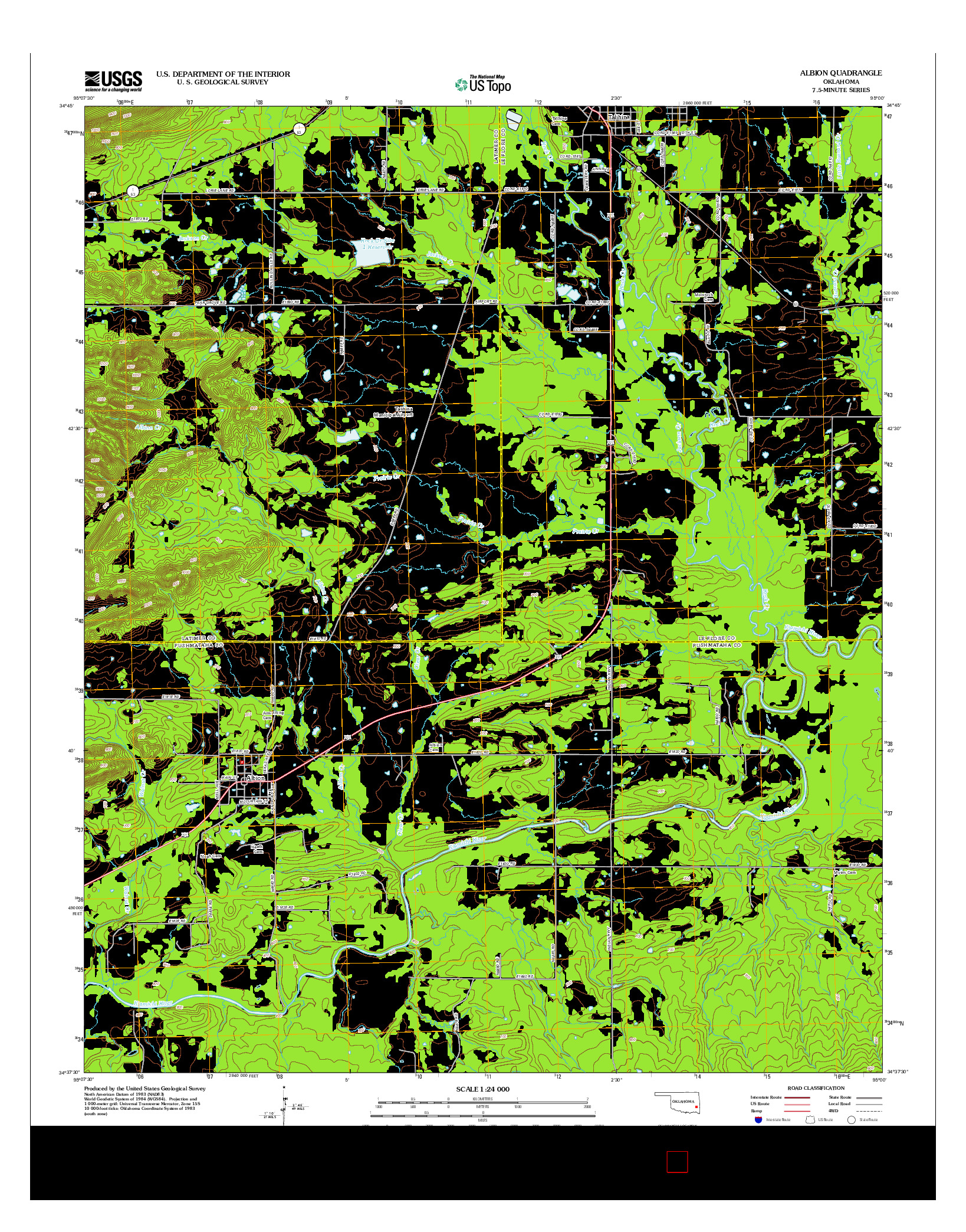 USGS US TOPO 7.5-MINUTE MAP FOR ALBION, OK 2012