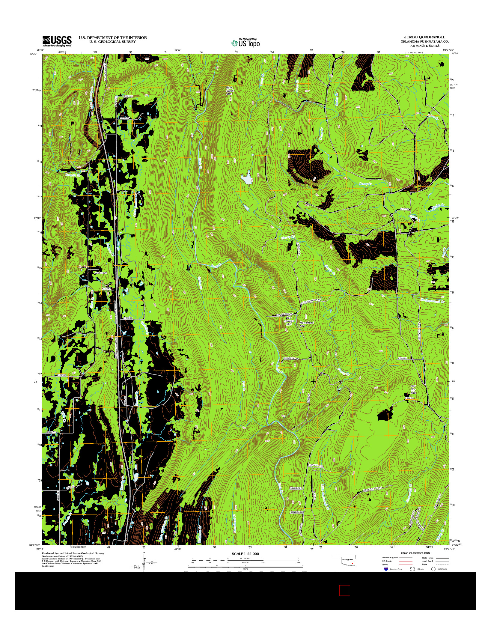 USGS US TOPO 7.5-MINUTE MAP FOR JUMBO, OK 2012