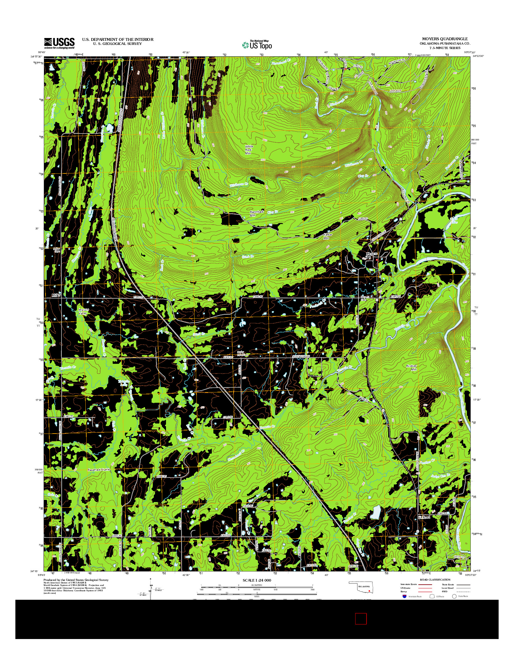 USGS US TOPO 7.5-MINUTE MAP FOR MOYERS, OK 2012