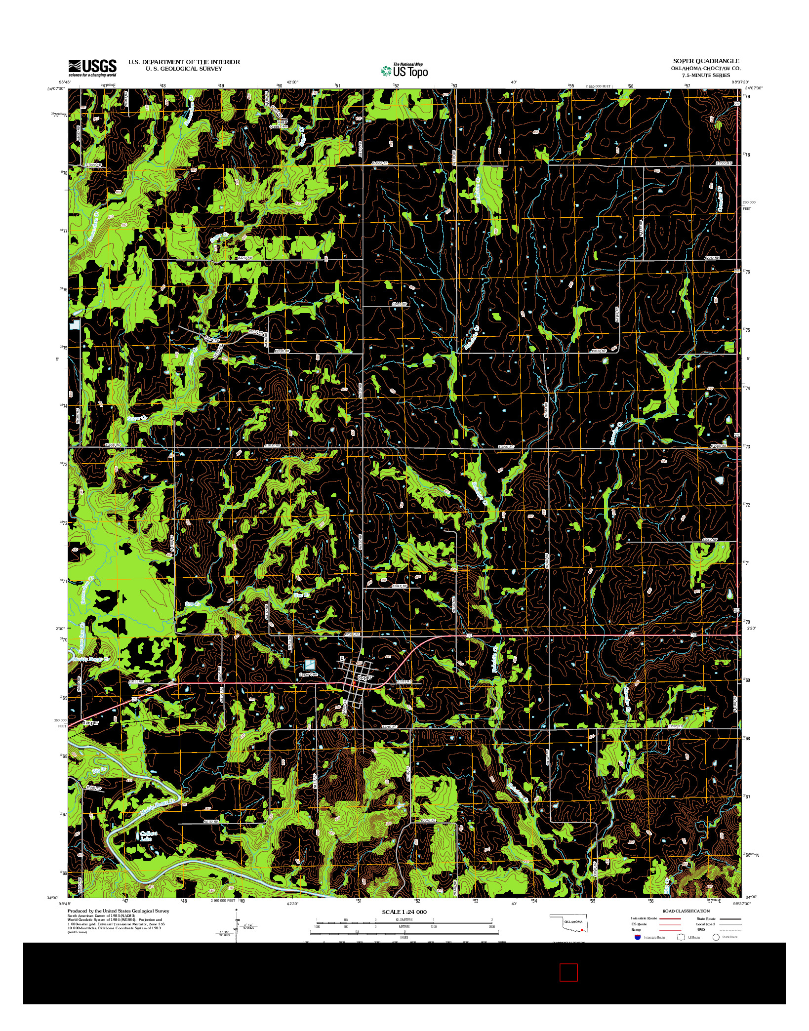 USGS US TOPO 7.5-MINUTE MAP FOR SOPER, OK 2012