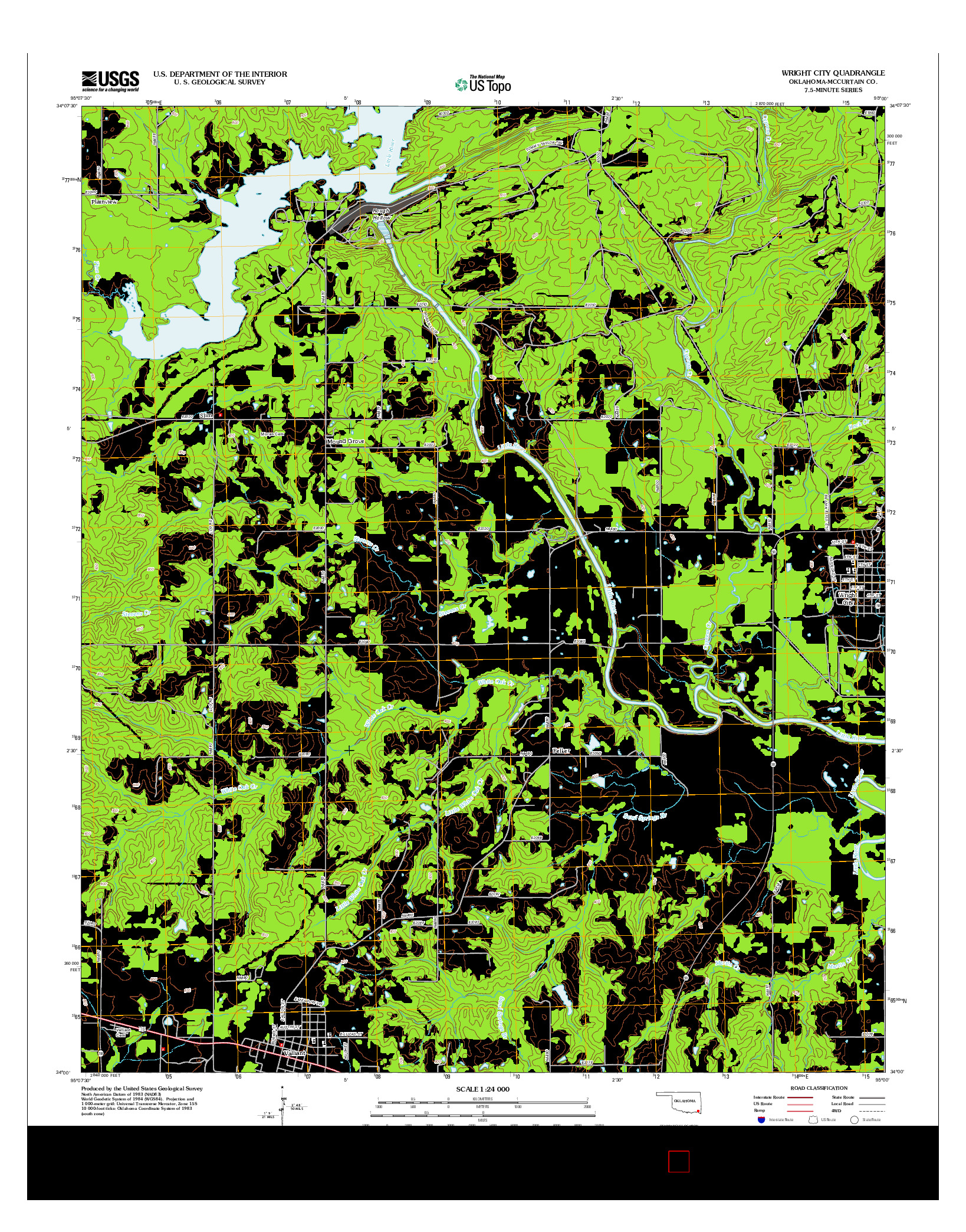 USGS US TOPO 7.5-MINUTE MAP FOR WRIGHT CITY, OK 2012