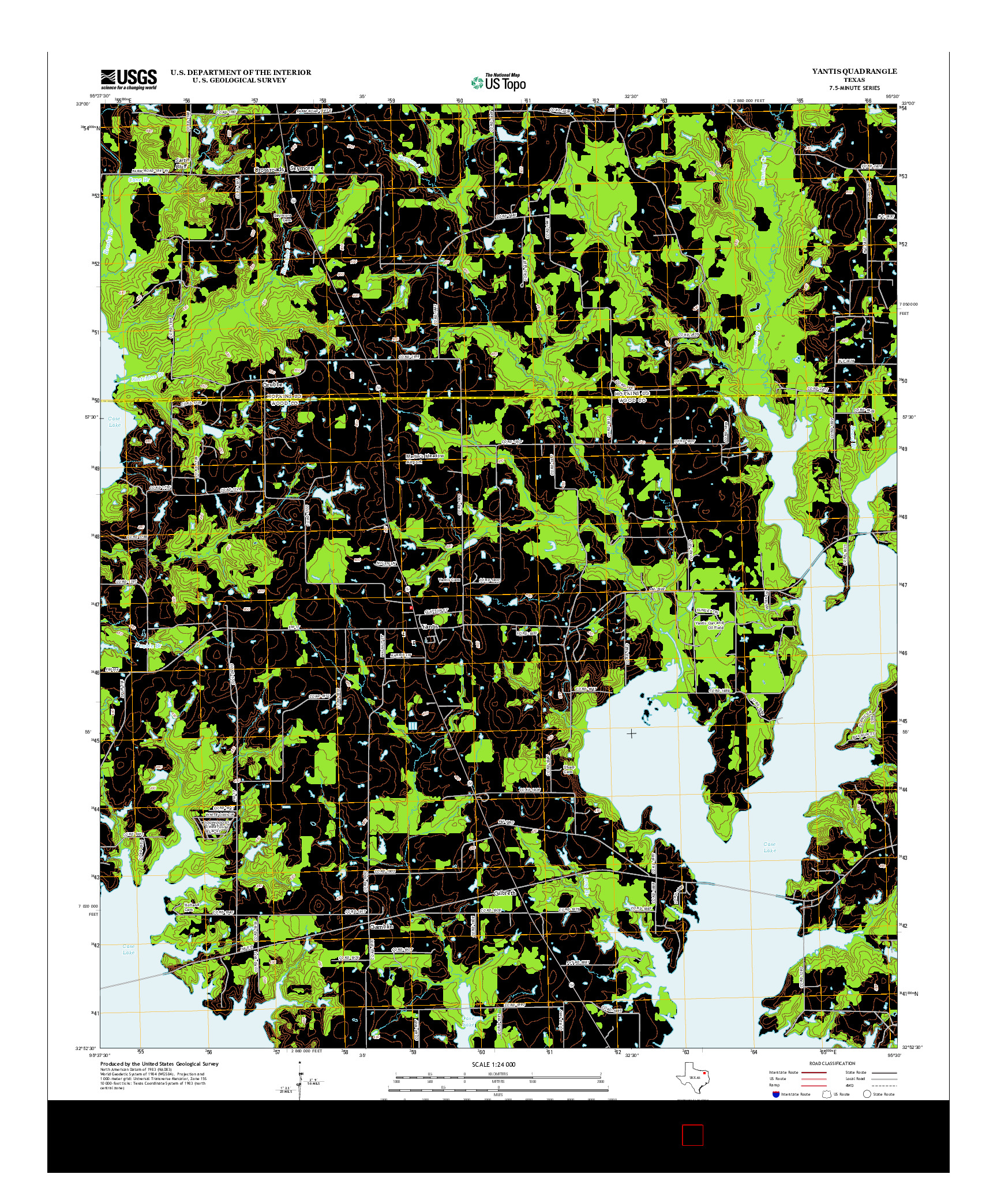 USGS US TOPO 7.5-MINUTE MAP FOR YANTIS, TX 2012