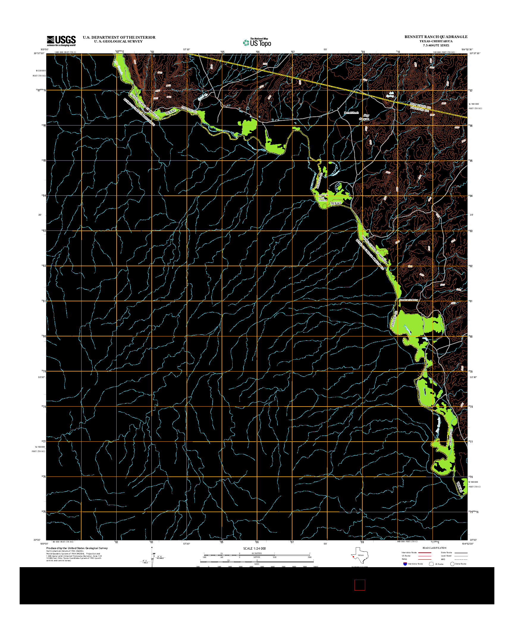 USGS US TOPO 7.5-MINUTE MAP FOR BENNETT RANCH, TX-CHH 2012