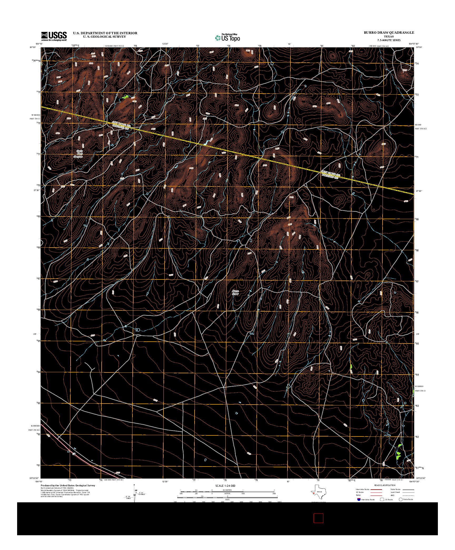 USGS US TOPO 7.5-MINUTE MAP FOR BURRO DRAW, TX 2012