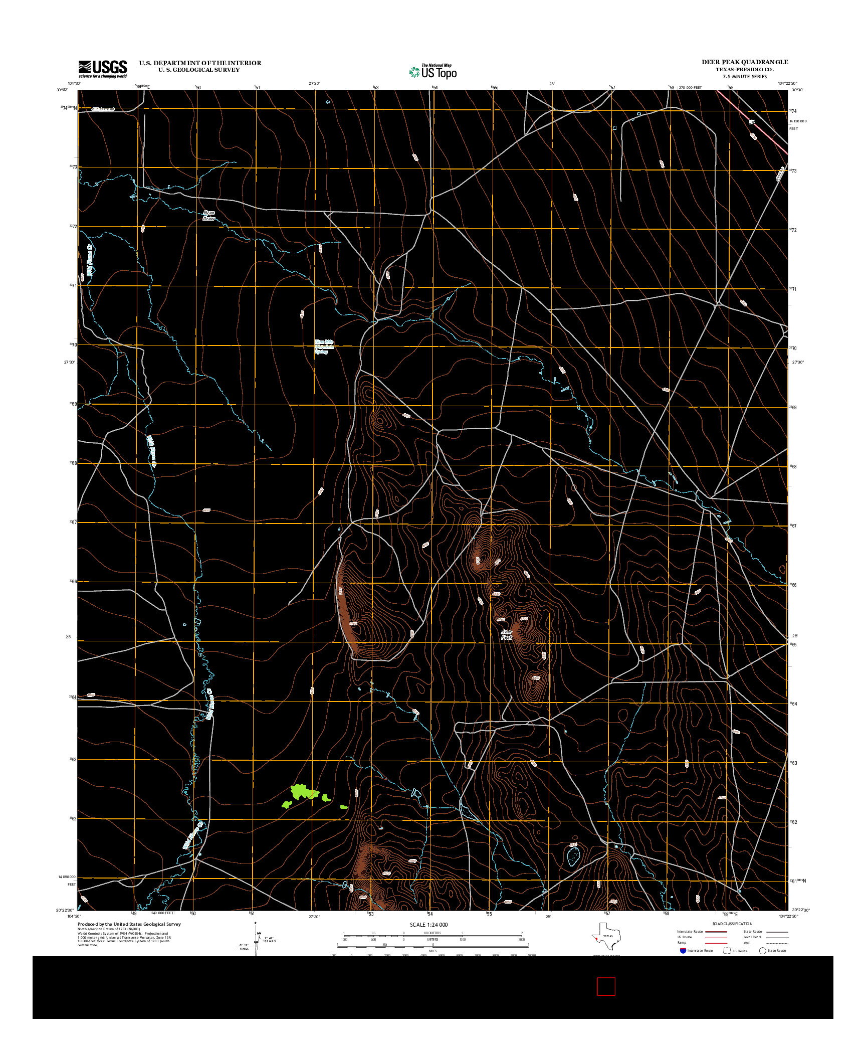 USGS US TOPO 7.5-MINUTE MAP FOR DEER PEAK, TX 2012