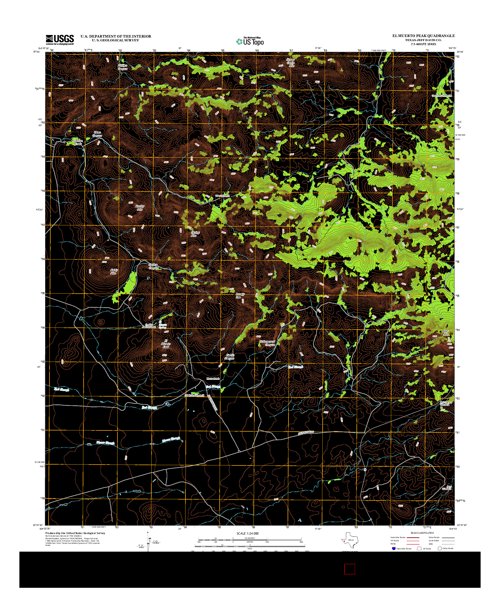 USGS US TOPO 7.5-MINUTE MAP FOR EL MUERTO PEAK, TX 2012