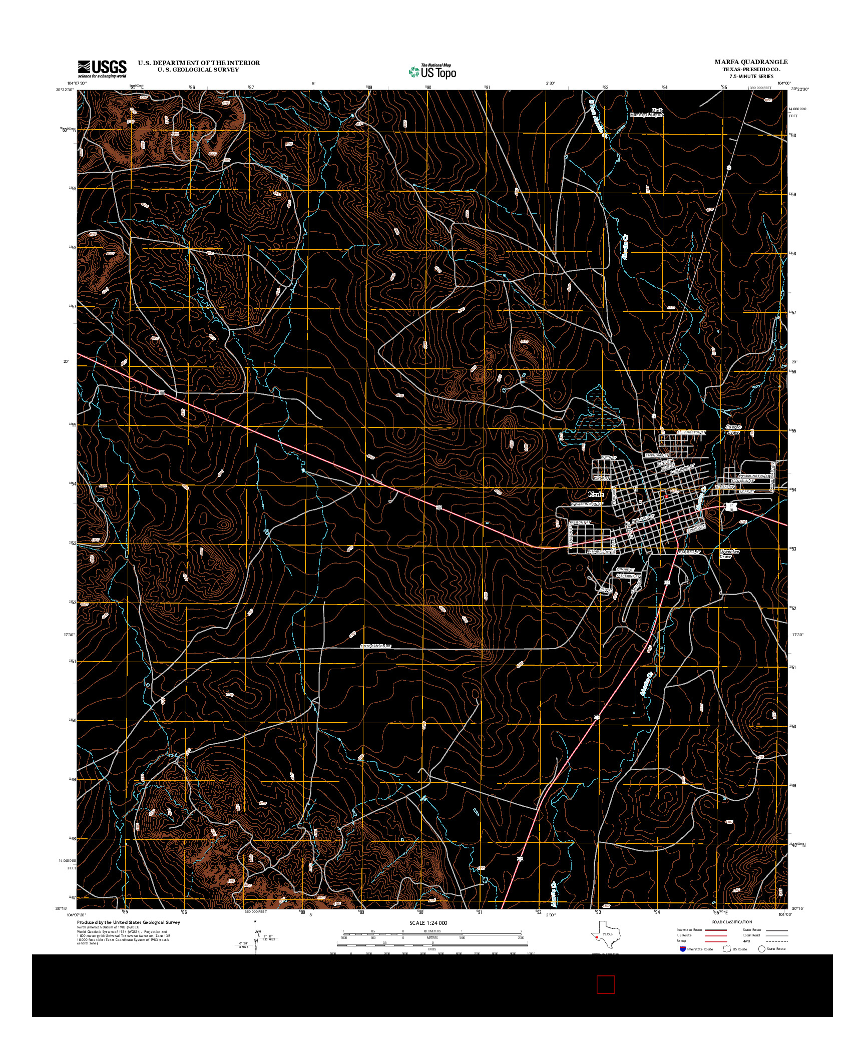 USGS US TOPO 7.5-MINUTE MAP FOR MARFA, TX 2012