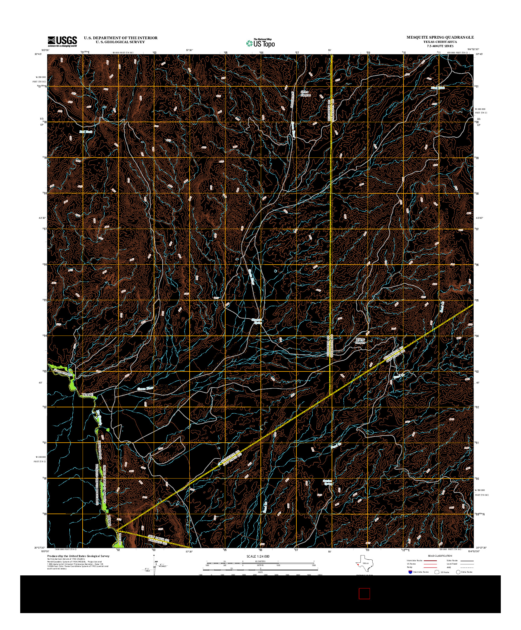 USGS US TOPO 7.5-MINUTE MAP FOR MESQUITE SPRING, TX-CHH 2012