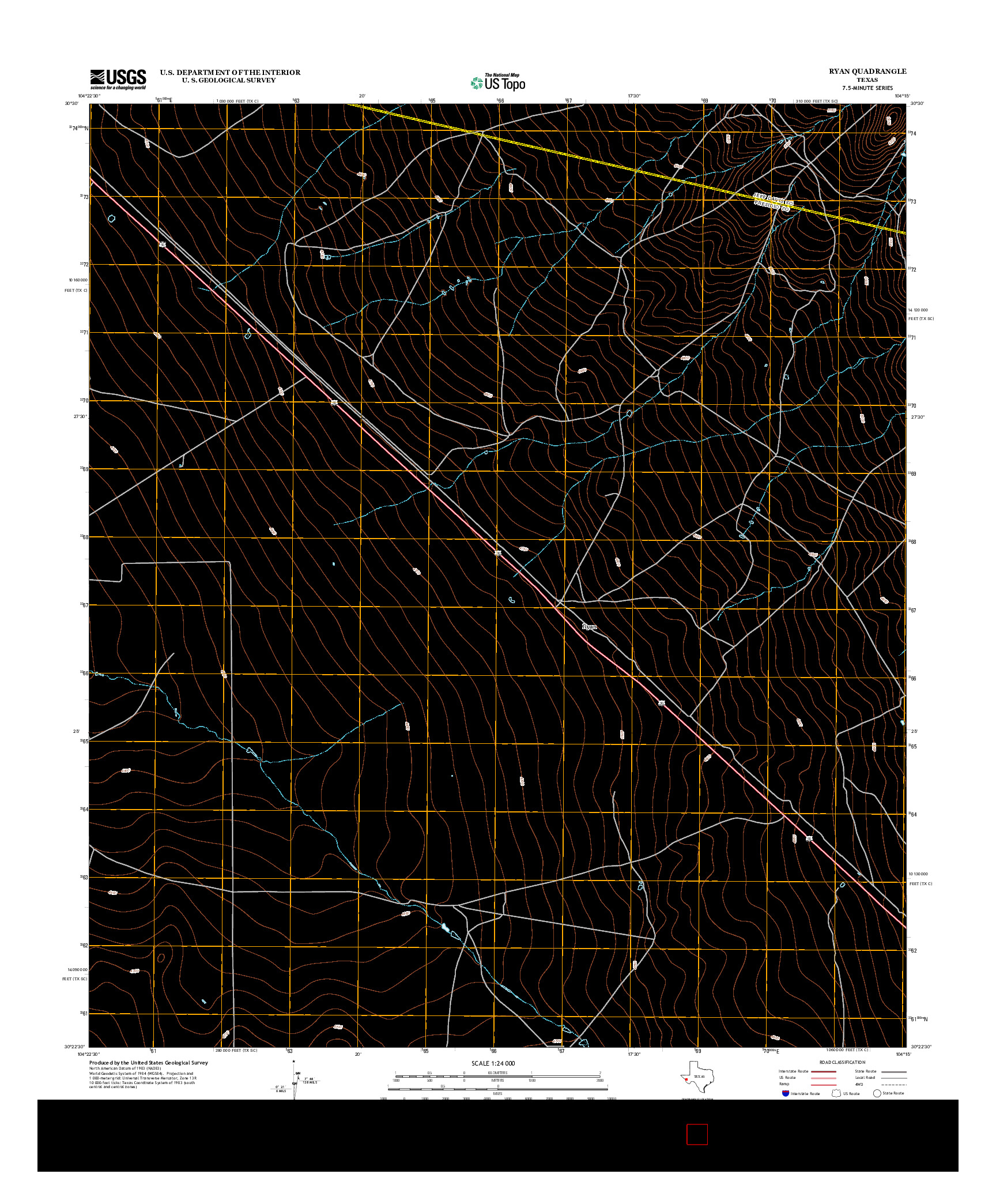 USGS US TOPO 7.5-MINUTE MAP FOR RYAN, TX 2012