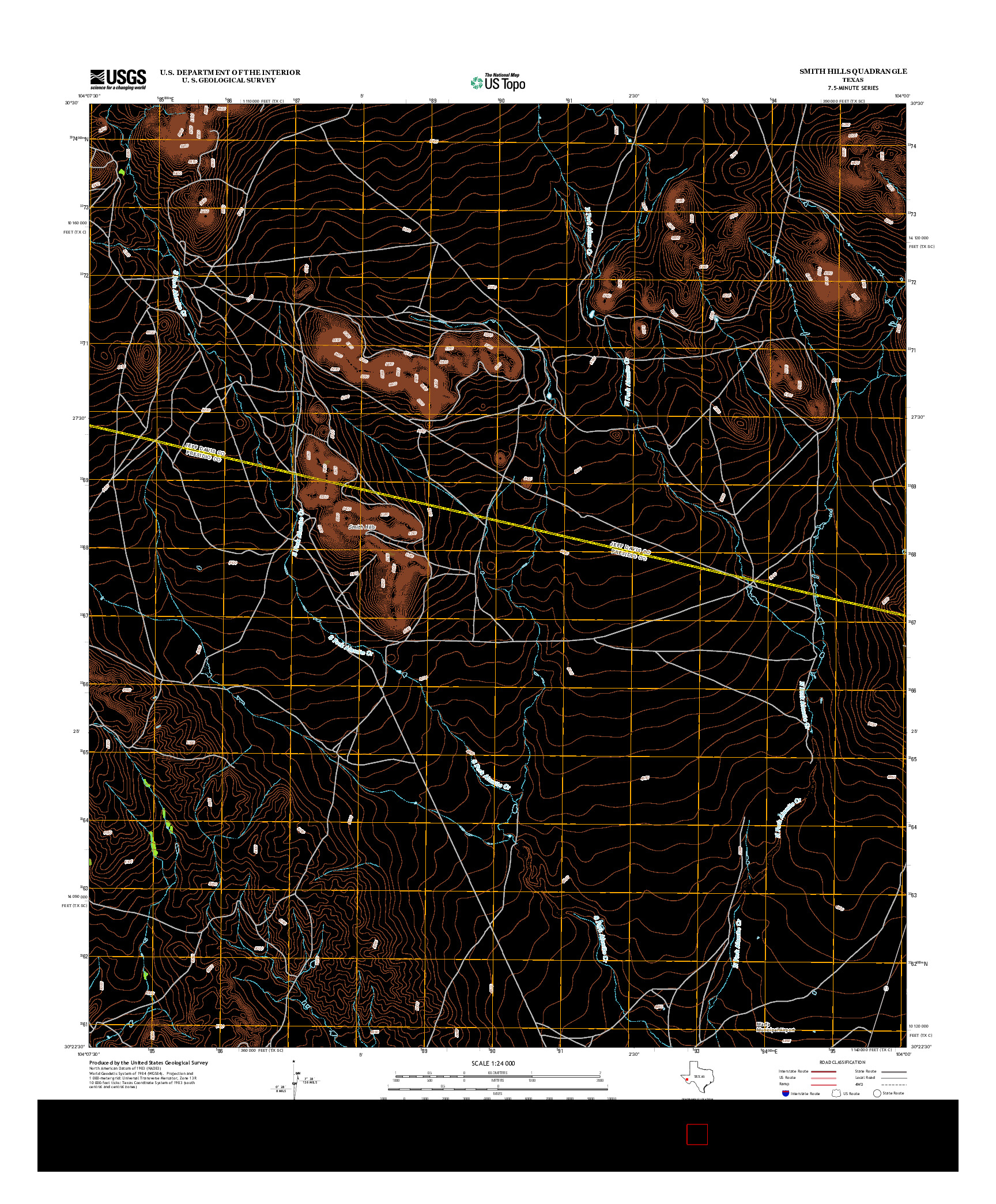 USGS US TOPO 7.5-MINUTE MAP FOR SMITH HILLS, TX 2012