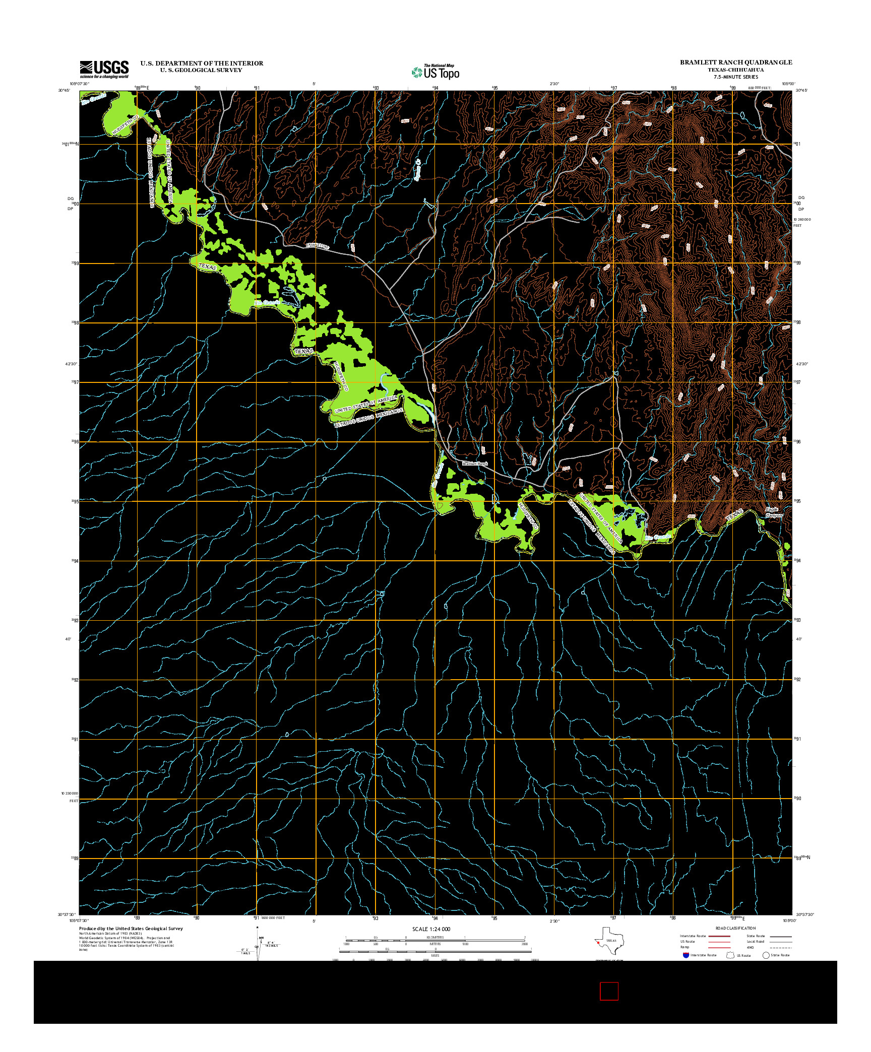 USGS US TOPO 7.5-MINUTE MAP FOR BRAMLETT RANCH, TX-CHH 2012