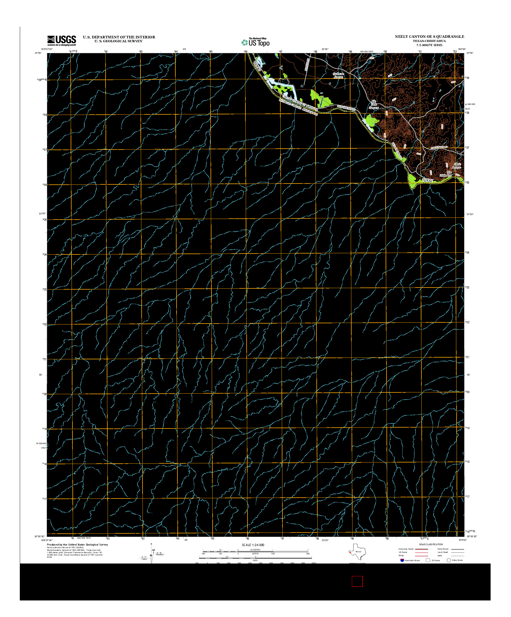 USGS US TOPO 7.5-MINUTE MAP FOR NEELY CANYON OE S, TX-CHH 2012