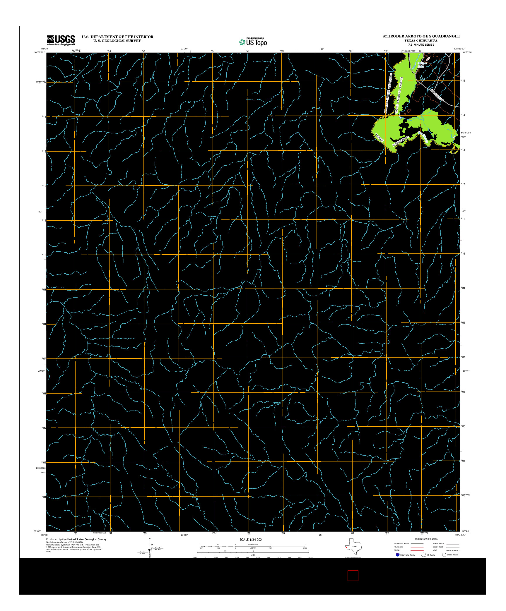 USGS US TOPO 7.5-MINUTE MAP FOR SCHRODER ARROYO OE S, TX-CHH 2012