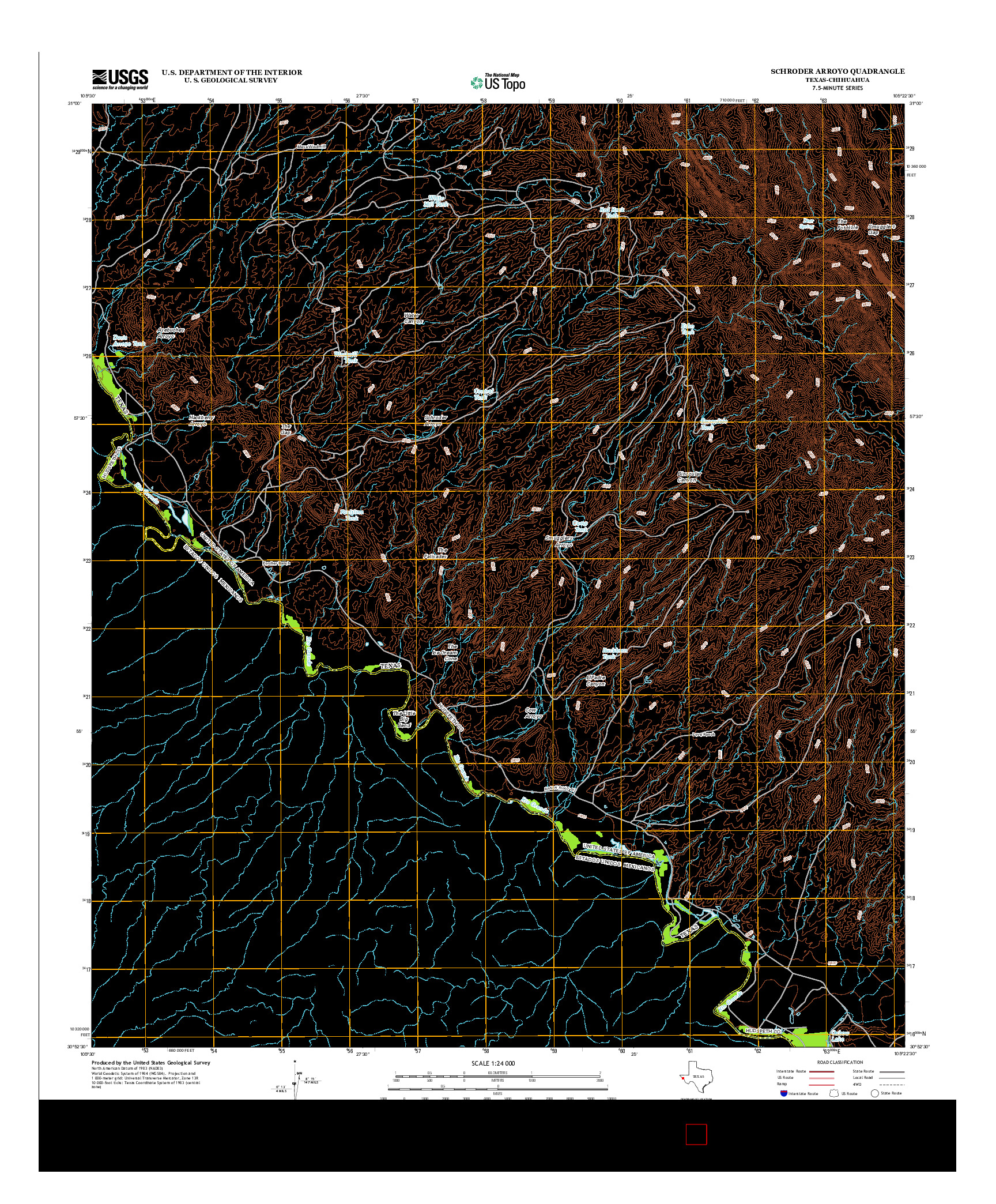 USGS US TOPO 7.5-MINUTE MAP FOR SCHRODER ARROYO, TX-CHH 2012