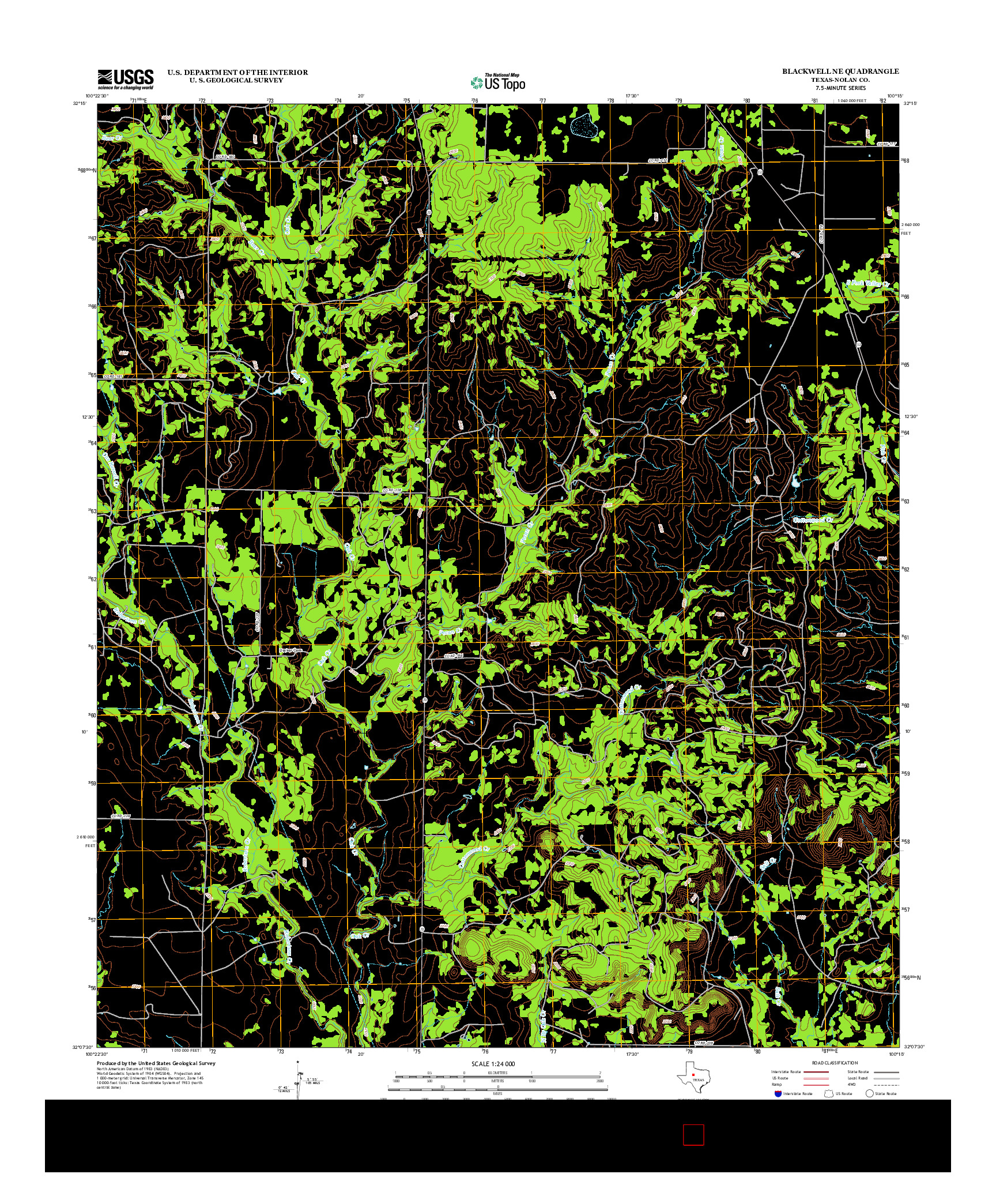 USGS US TOPO 7.5-MINUTE MAP FOR BLACKWELL NE, TX 2012