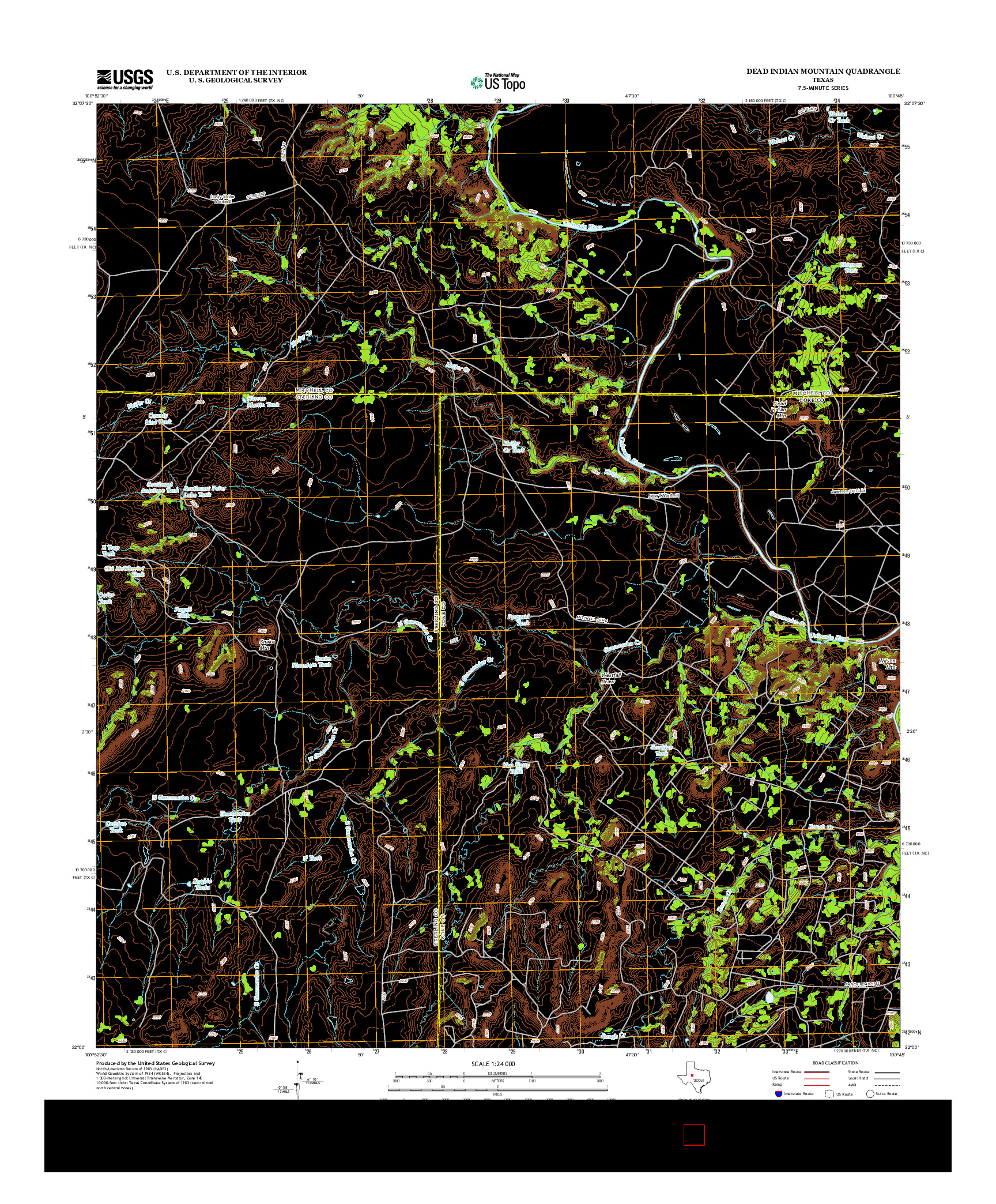 USGS US TOPO 7.5-MINUTE MAP FOR DEAD INDIAN MOUNTAIN, TX 2012