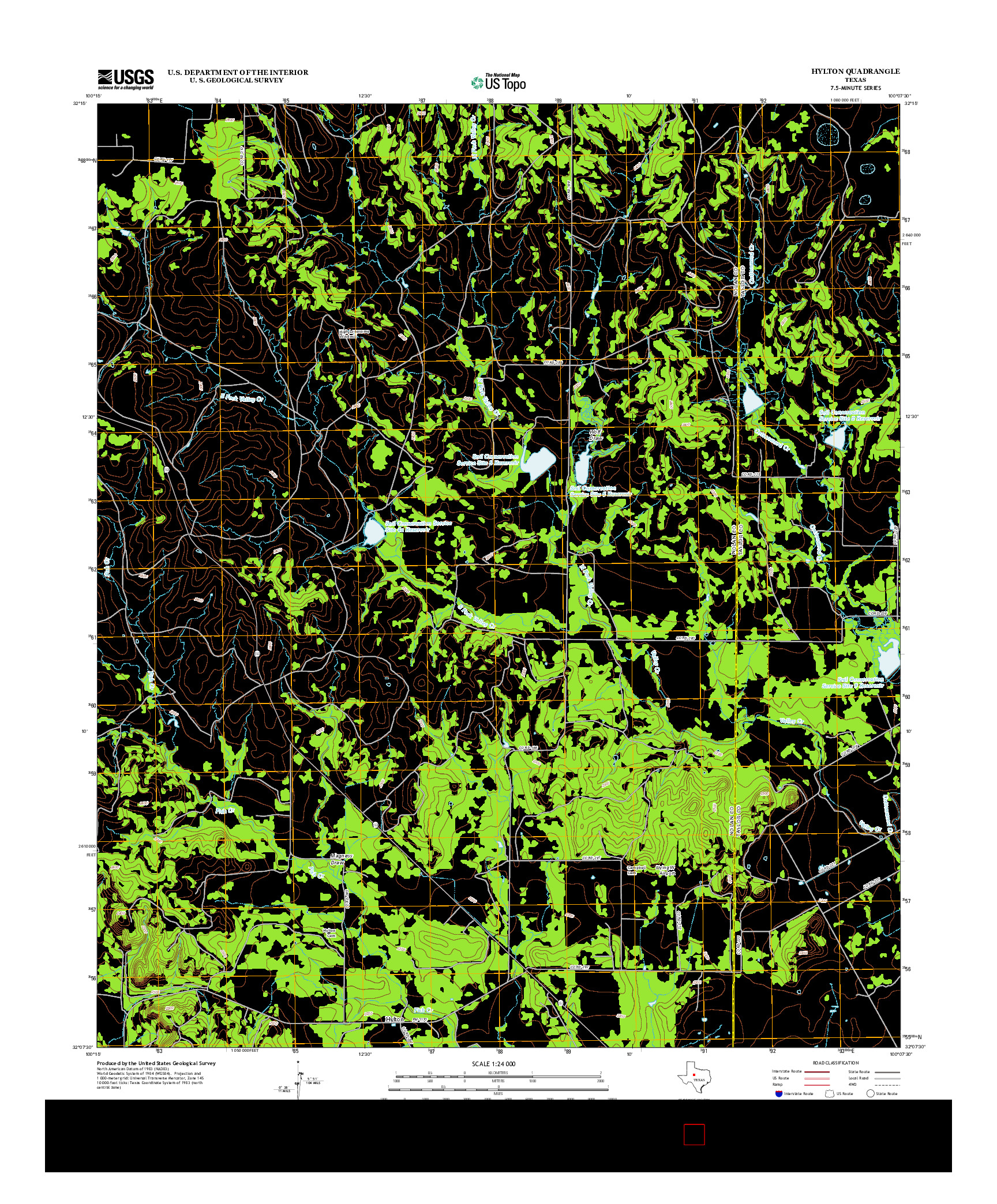 USGS US TOPO 7.5-MINUTE MAP FOR HYLTON, TX 2012