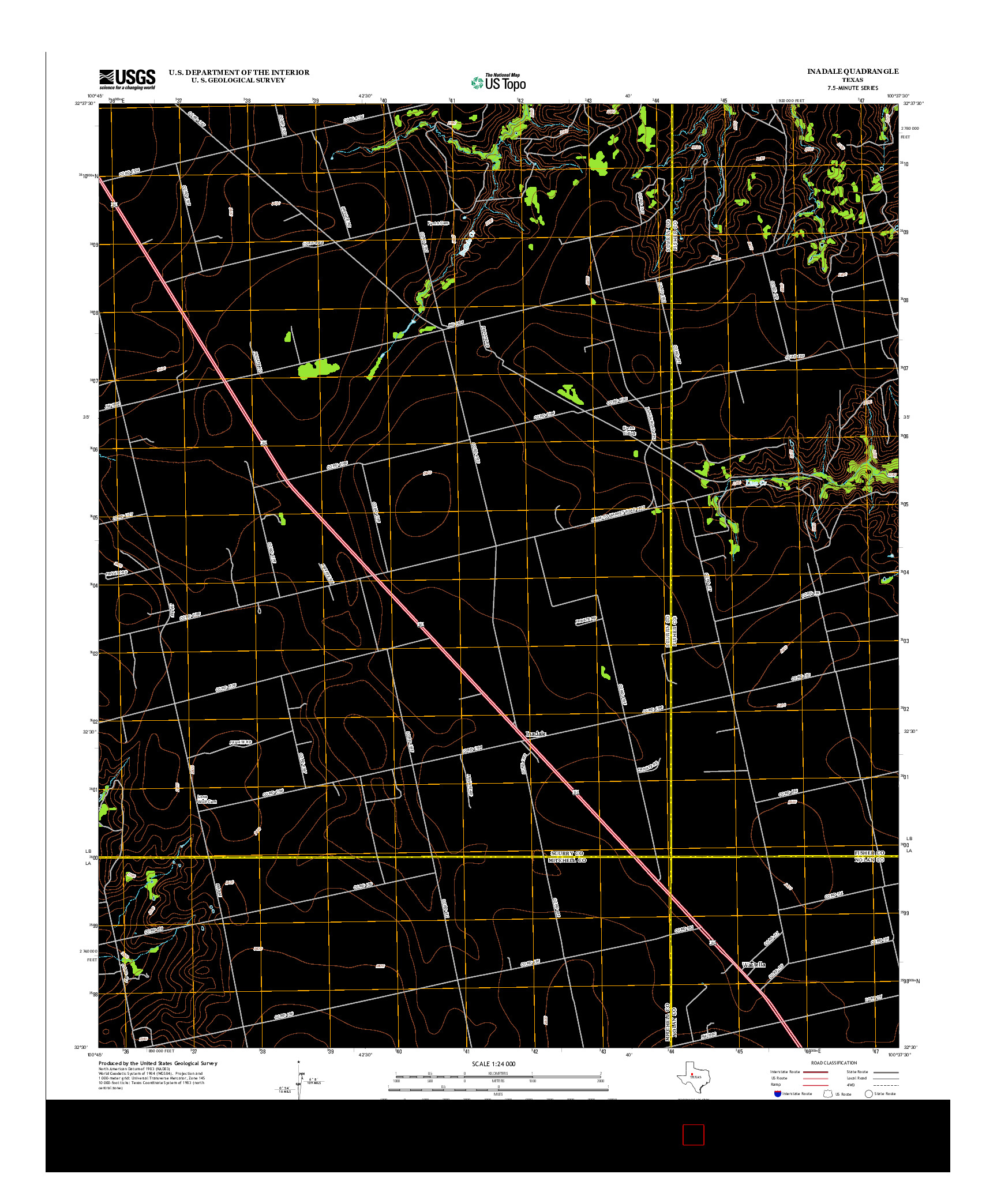 USGS US TOPO 7.5-MINUTE MAP FOR INADALE, TX 2012