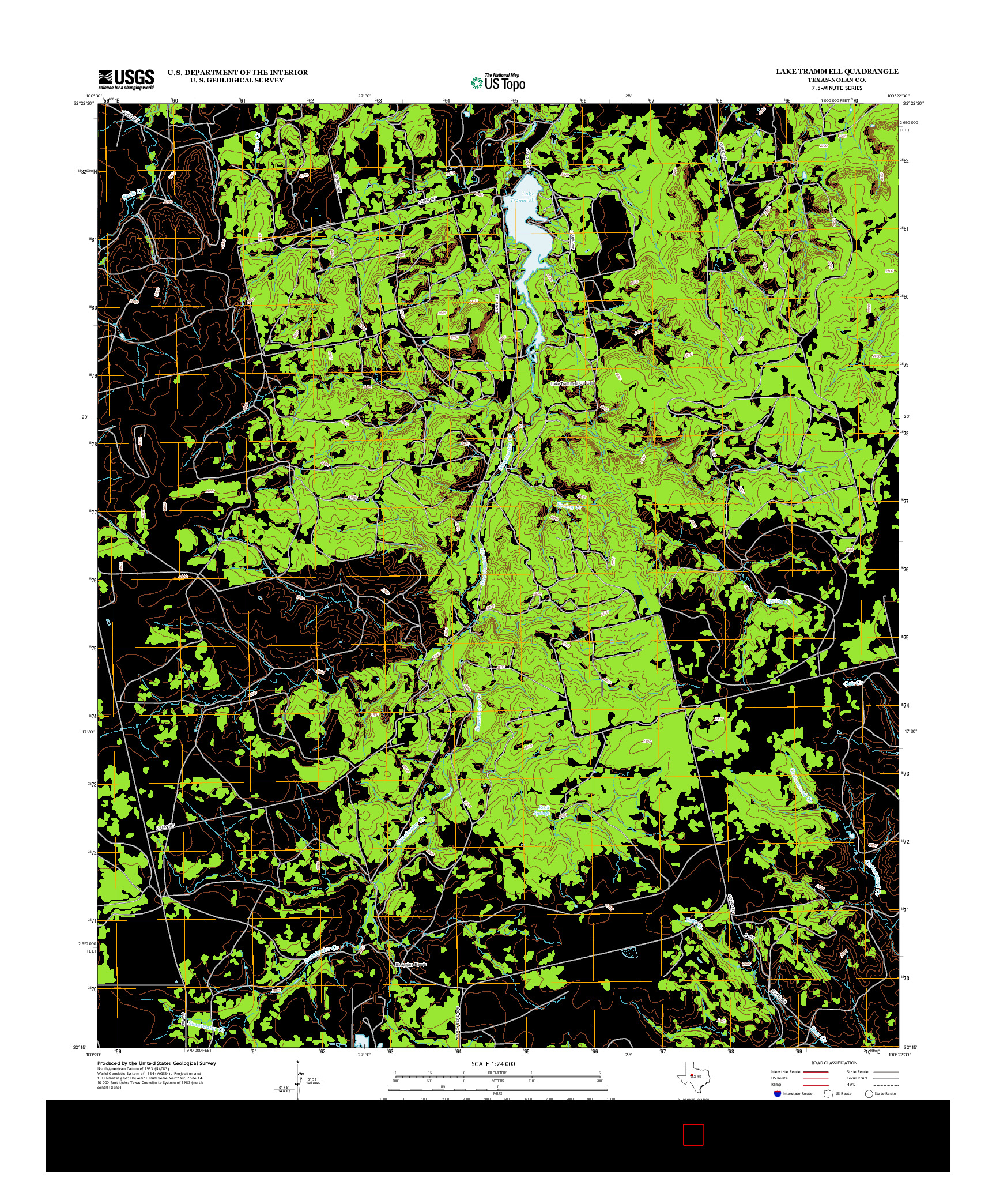 USGS US TOPO 7.5-MINUTE MAP FOR LAKE TRAMMELL, TX 2012