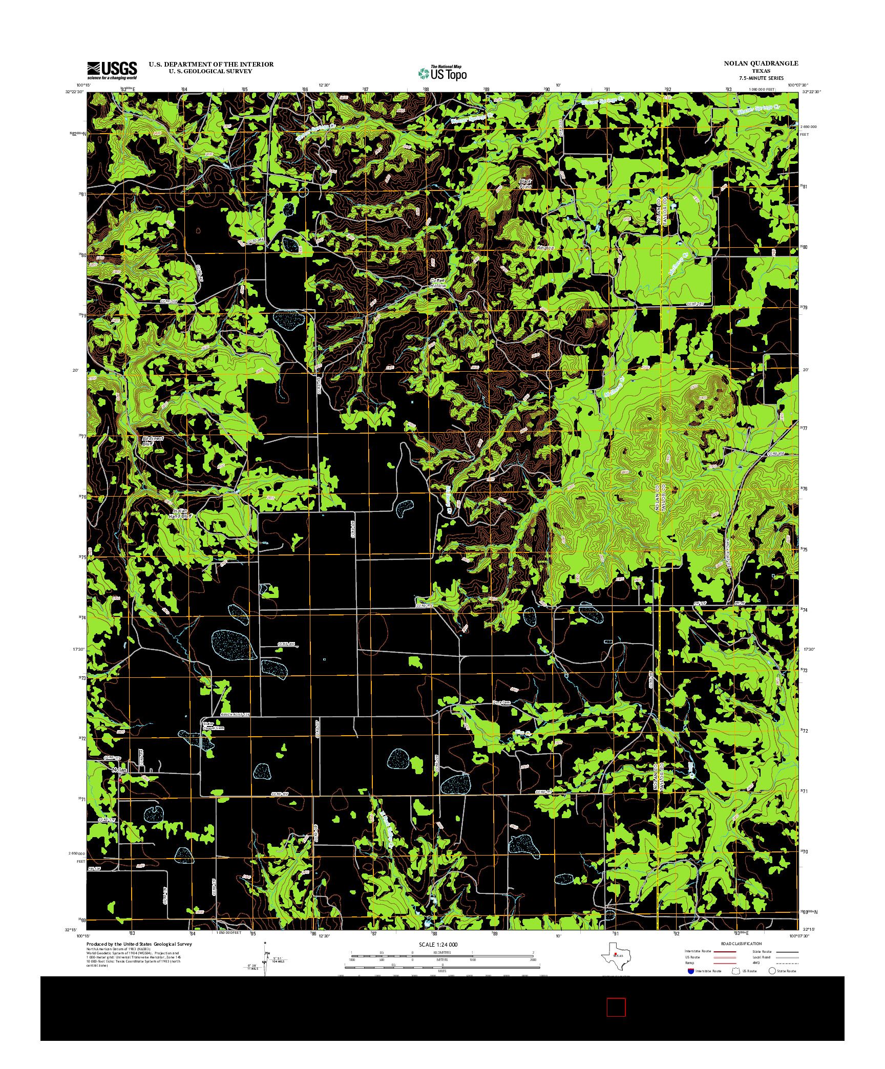 USGS US TOPO 7.5-MINUTE MAP FOR NOLAN, TX 2012