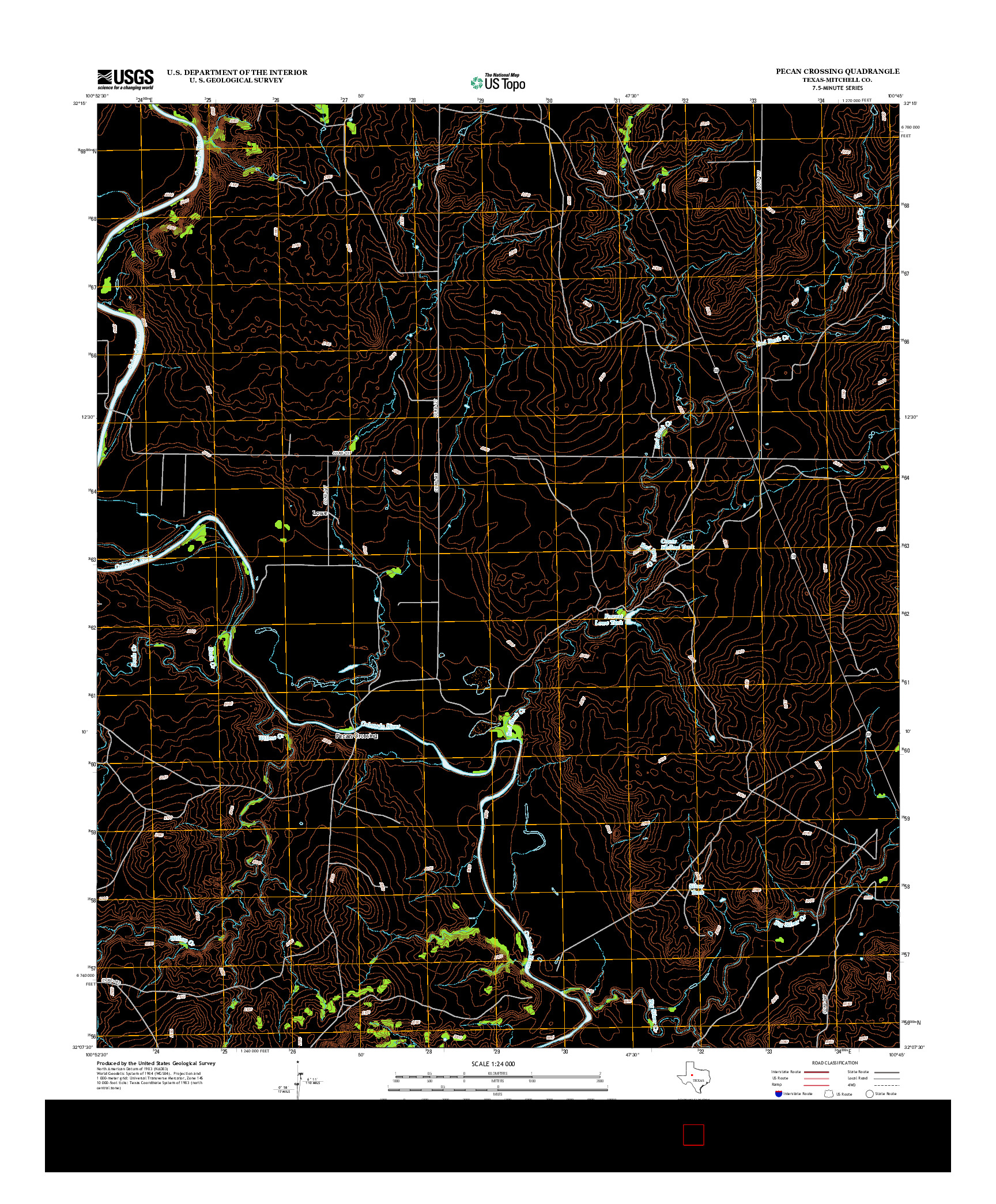 USGS US TOPO 7.5-MINUTE MAP FOR PECAN CROSSING, TX 2012