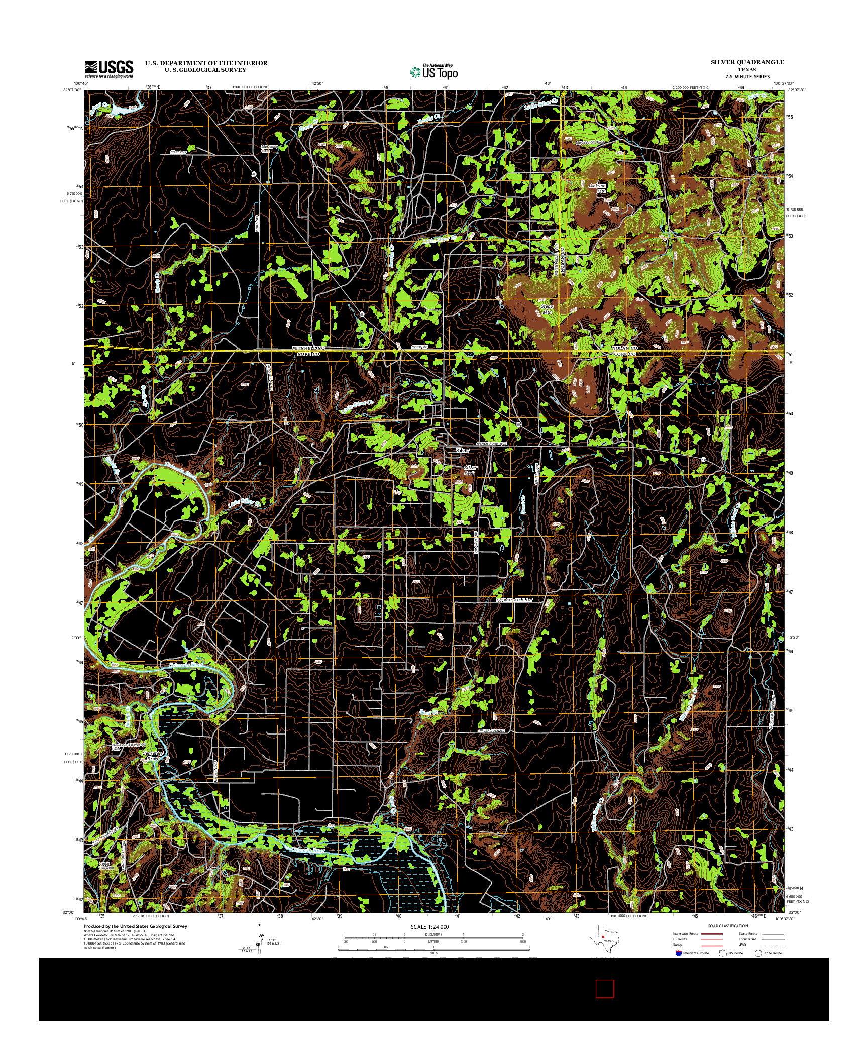 USGS US TOPO 7.5-MINUTE MAP FOR SILVER, TX 2012