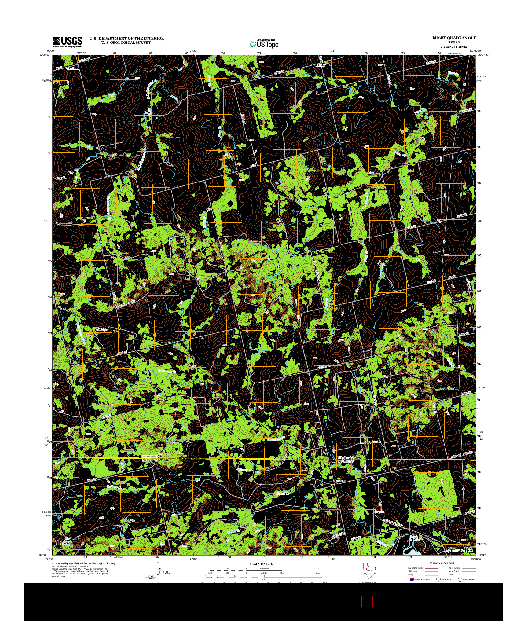 USGS US TOPO 7.5-MINUTE MAP FOR BUSBY, TX 2012