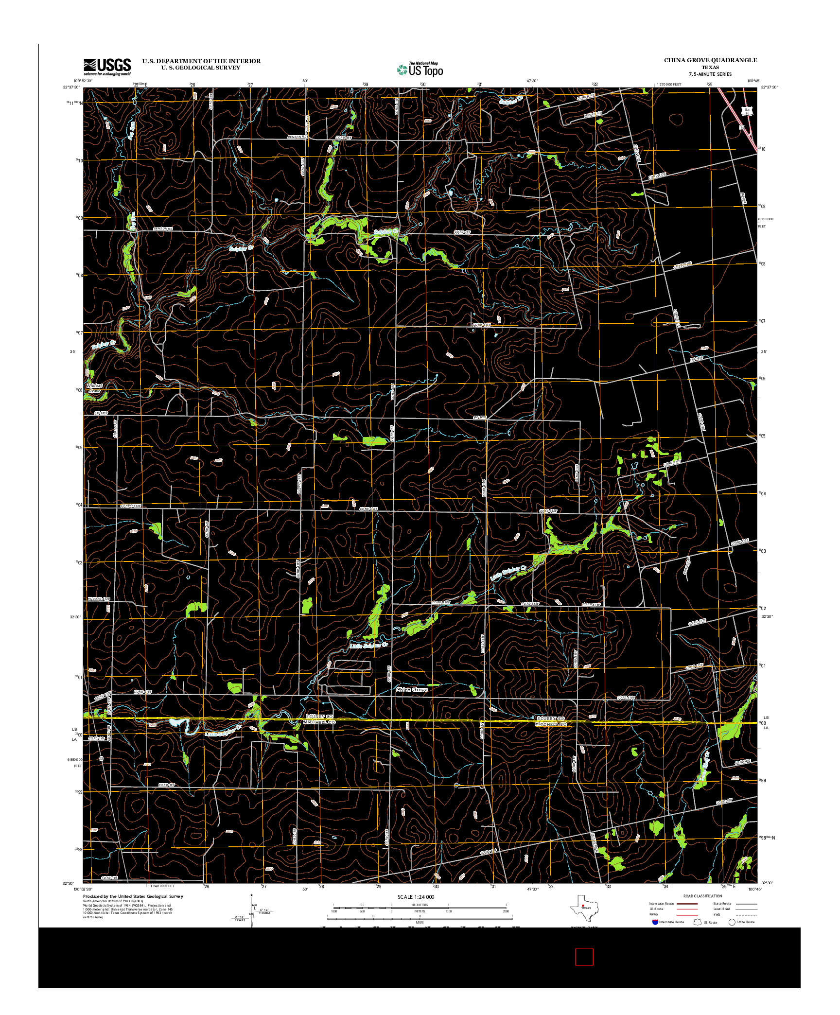 USGS US TOPO 7.5-MINUTE MAP FOR CHINA GROVE, TX 2012