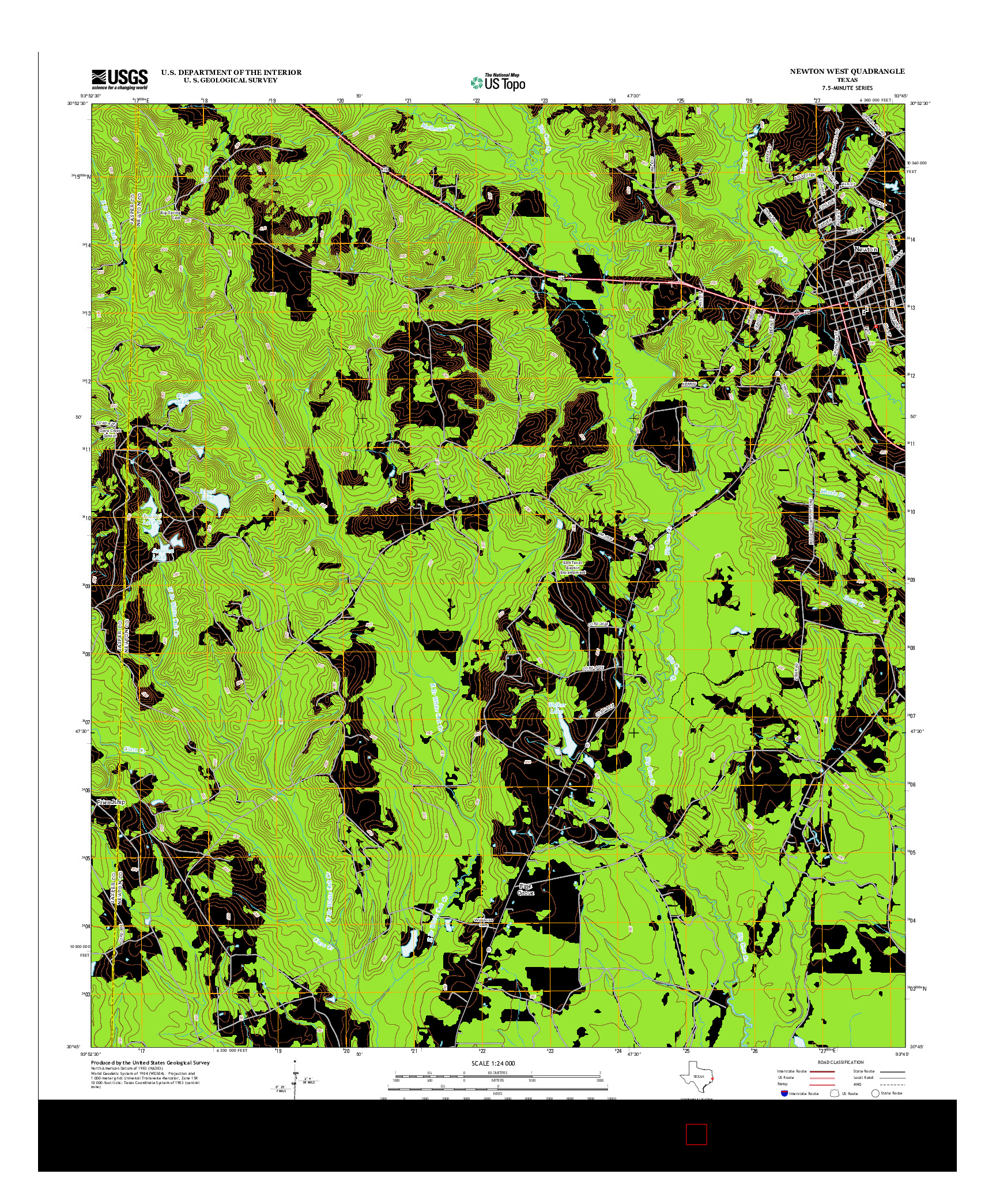 USGS US TOPO 7.5-MINUTE MAP FOR NEWTON WEST, TX 2012