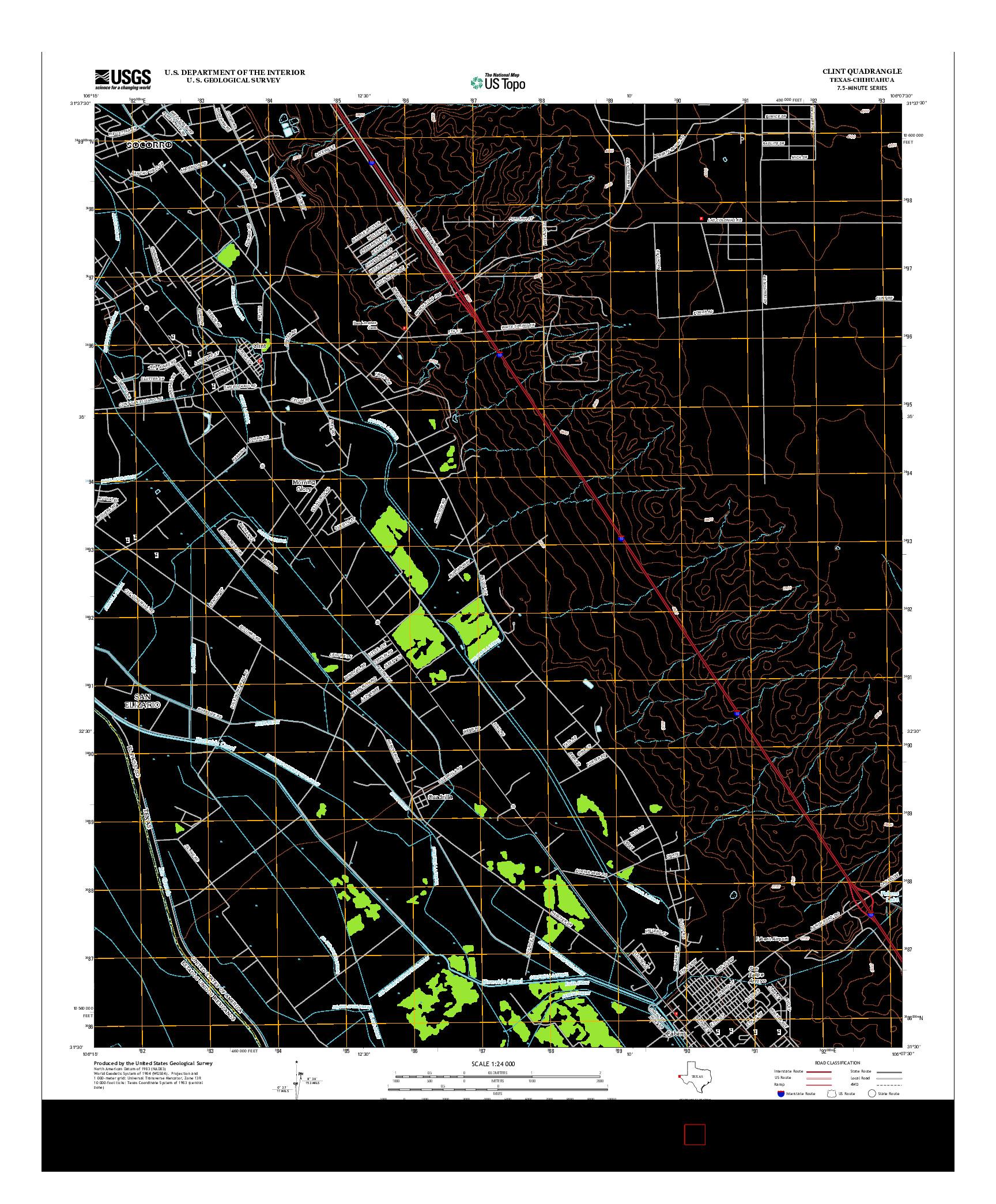 USGS US TOPO 7.5-MINUTE MAP FOR CLINT, TX-CHH 2012