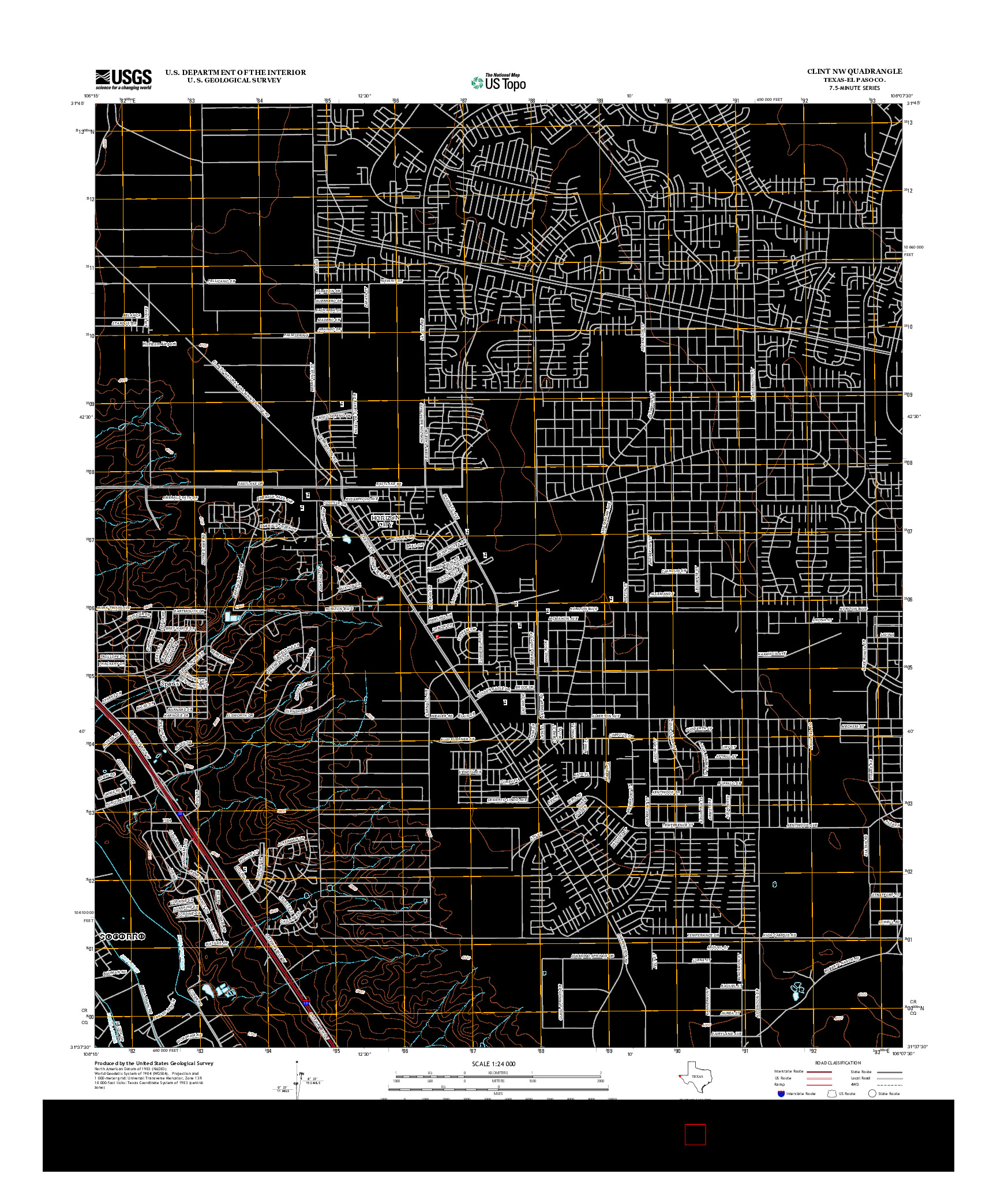 USGS US TOPO 7.5-MINUTE MAP FOR CLINT NW, TX 2012