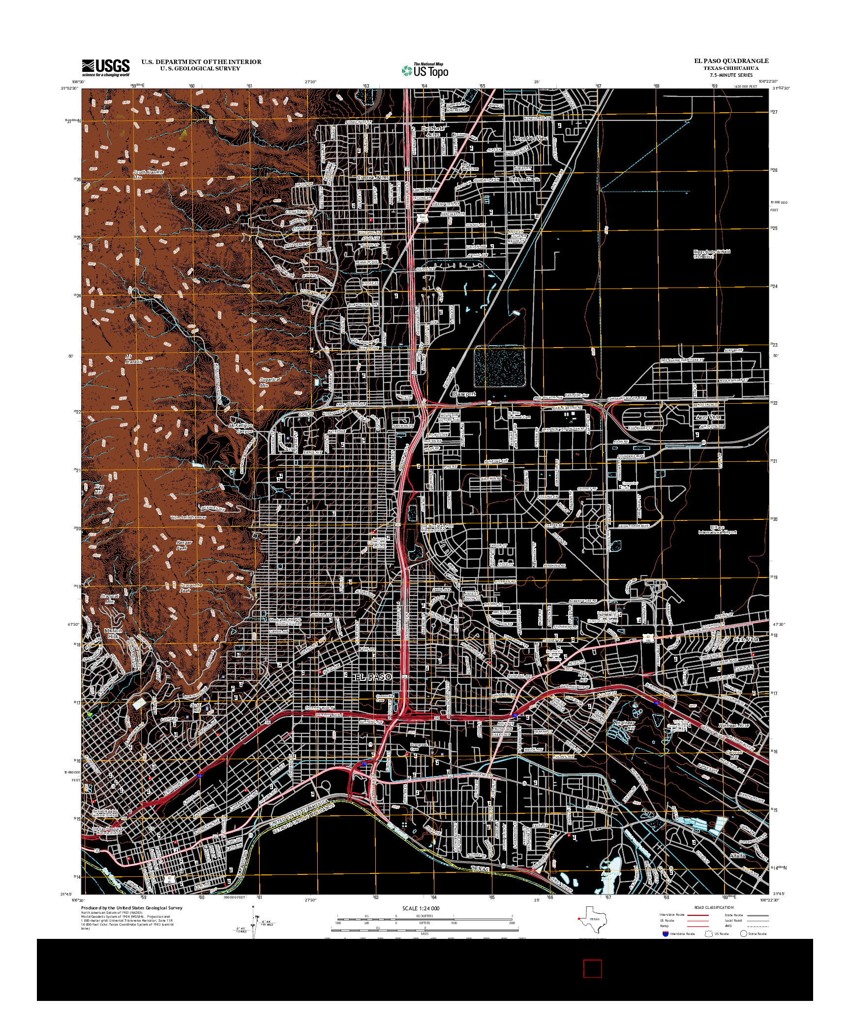 USGS US TOPO 7.5-MINUTE MAP FOR EL PASO, TX-CHH 2012