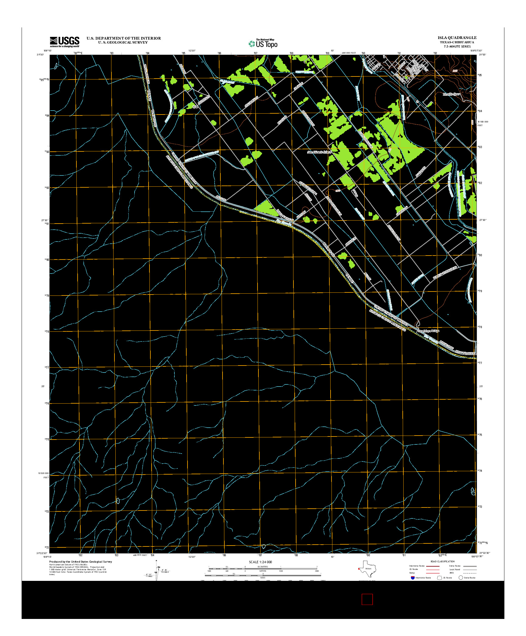 USGS US TOPO 7.5-MINUTE MAP FOR ISLA, TX-CHH 2012