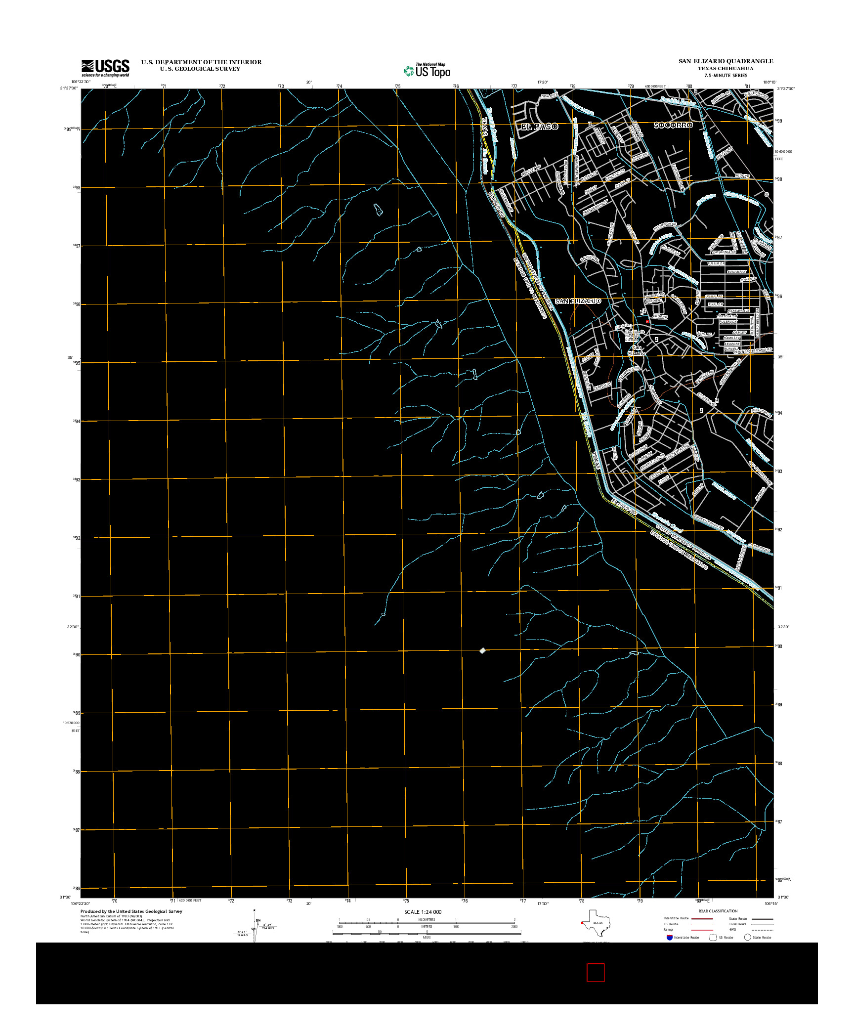 USGS US TOPO 7.5-MINUTE MAP FOR SAN ELIZARIO, TX-CHH 2012